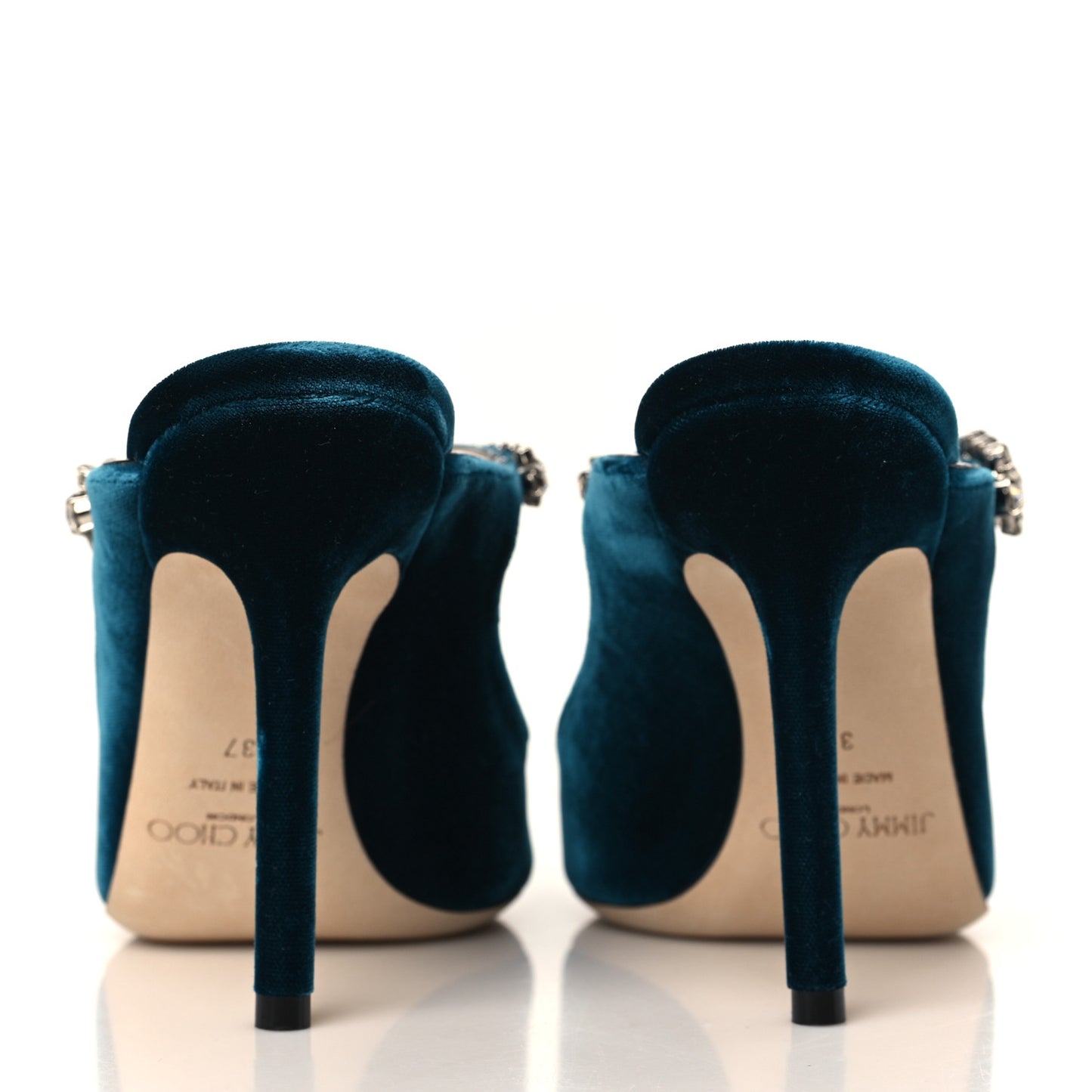 Velvet Crystal Bing 100 Pumps 37 Blue