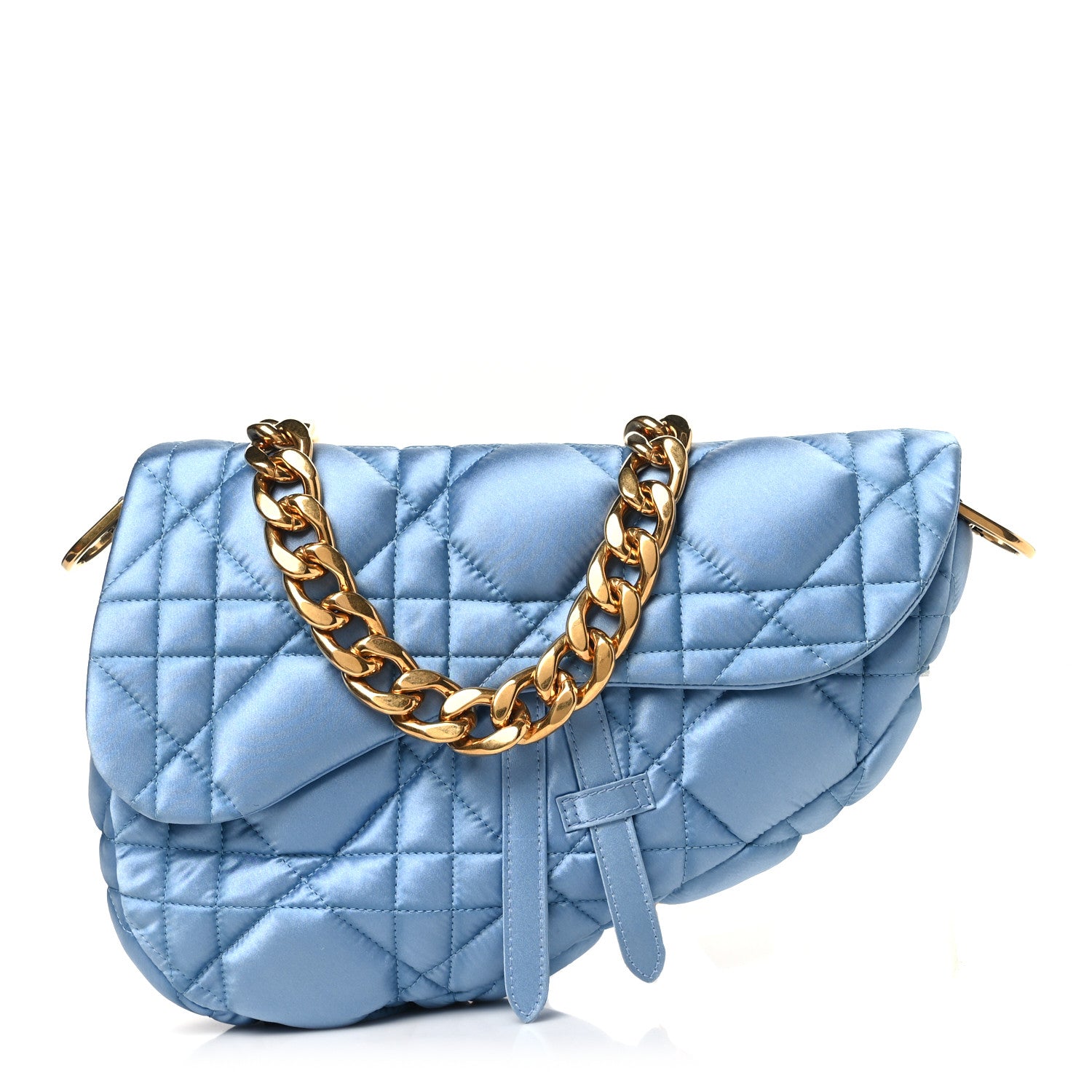 Christian Dior X ERL Satin Cannage Micro Venice Saddle Bag Blue 1 of 10
