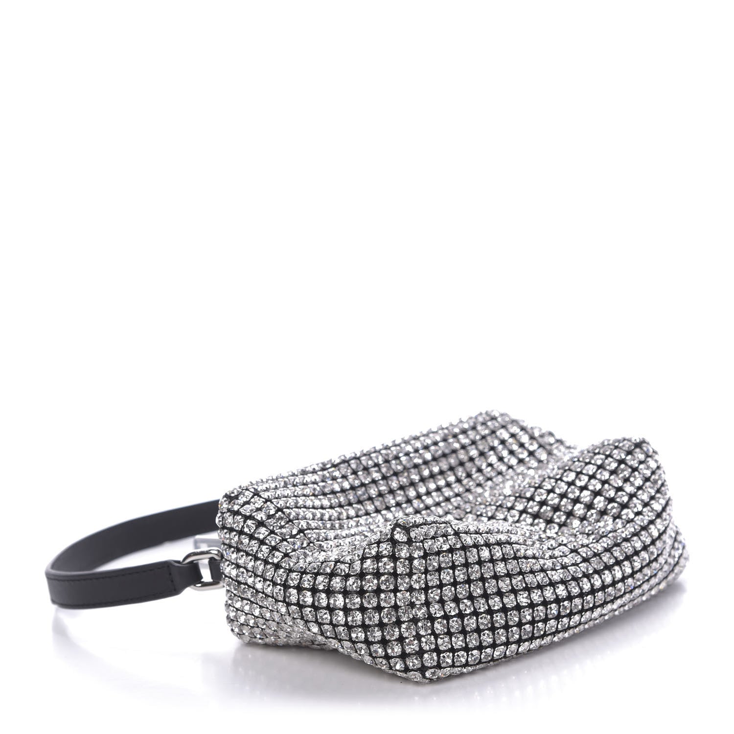 Alexander Wang Mesh Crystal Rhinestone Mini Heiress Pouch Black Silver 4 of 9
