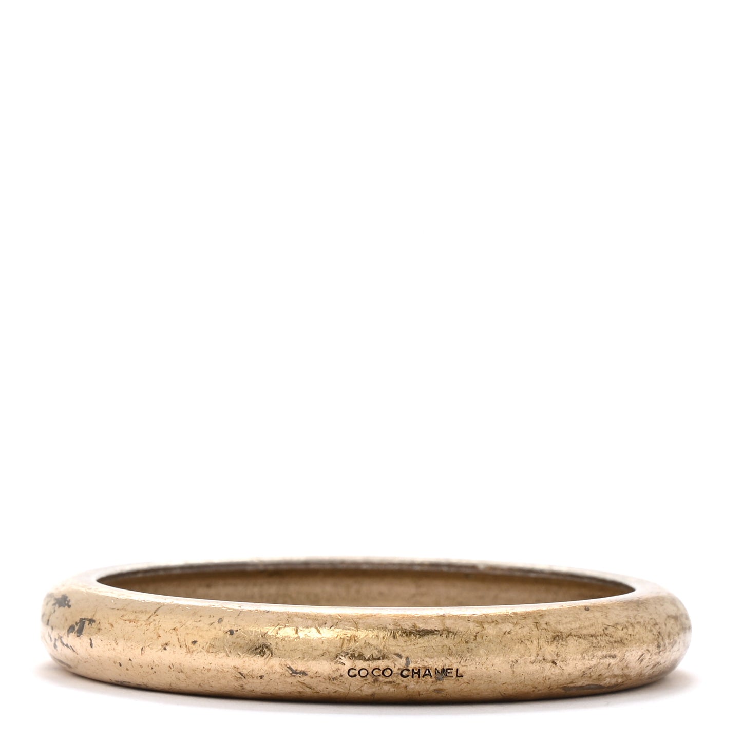 Metal French Quote Bracelet Bangle Gold