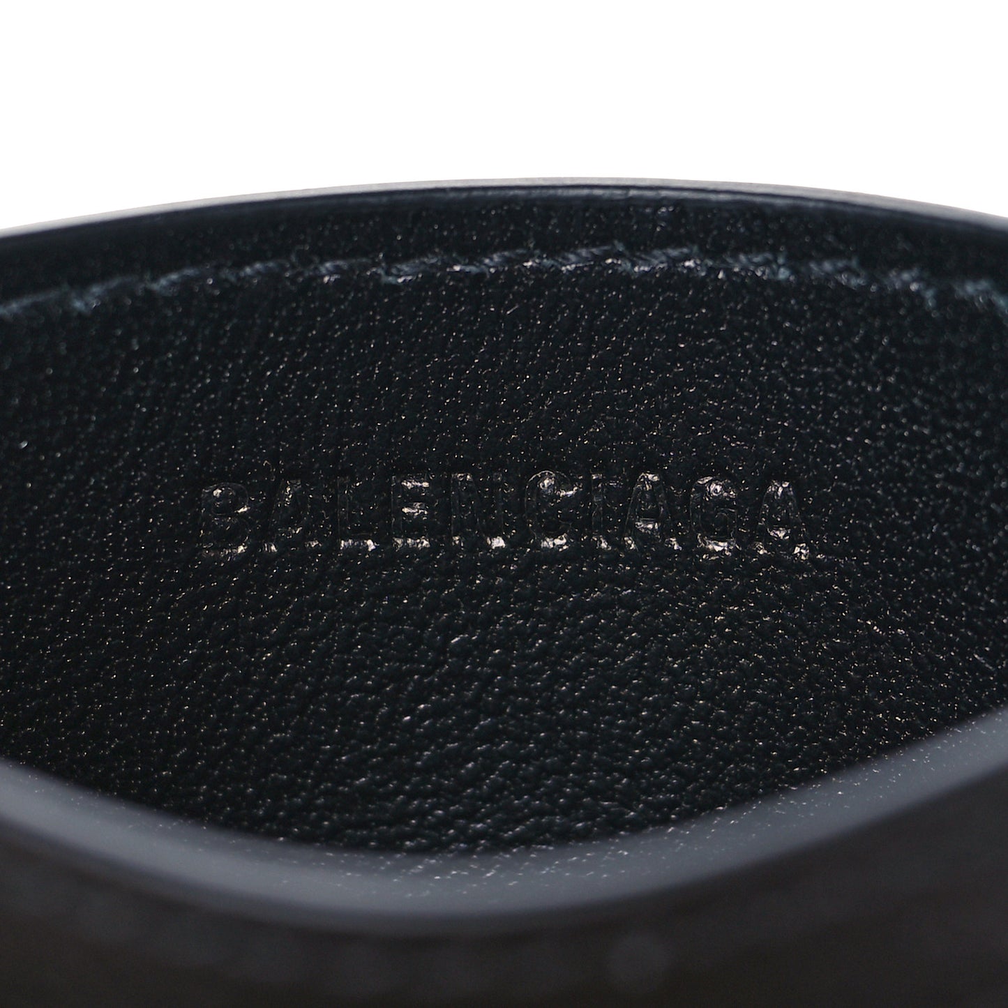 Grained Calfskin Logo Cash Card Holder Black Fluo Yellow