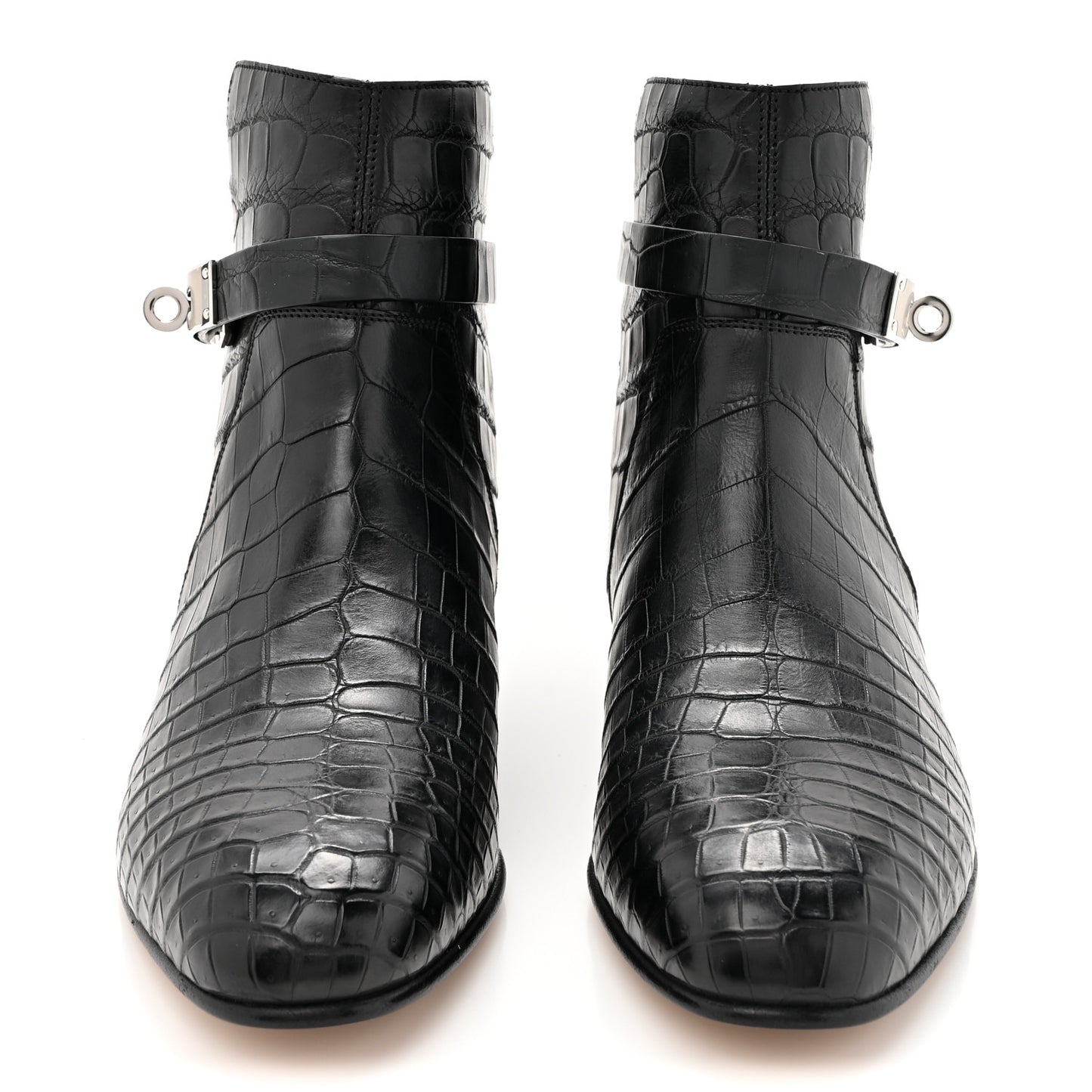 Matte Niloticus Crocodile Neo Low Boots 37 Black