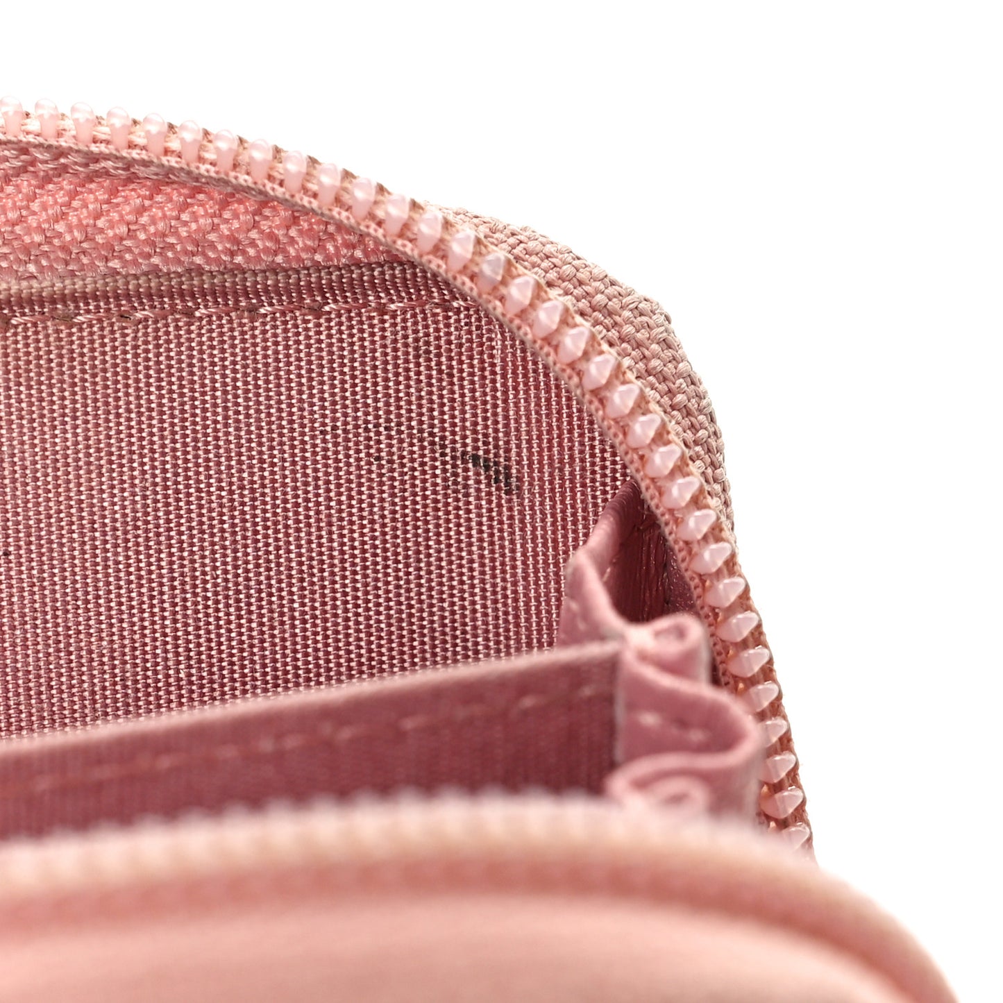 Metallic Lambskin Quilted Boy Zip Around Coin Purse Wallet Pink