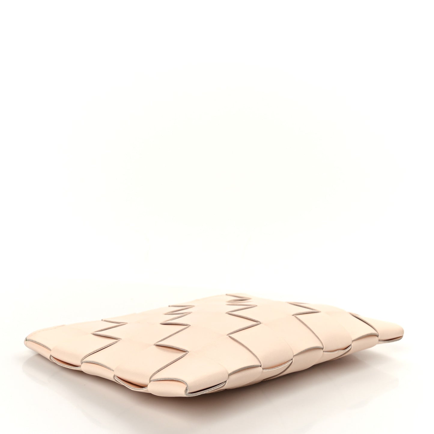 Nappa Maxi Intrecciato Medium Cassette Flat Zip Pouch Melon Washed