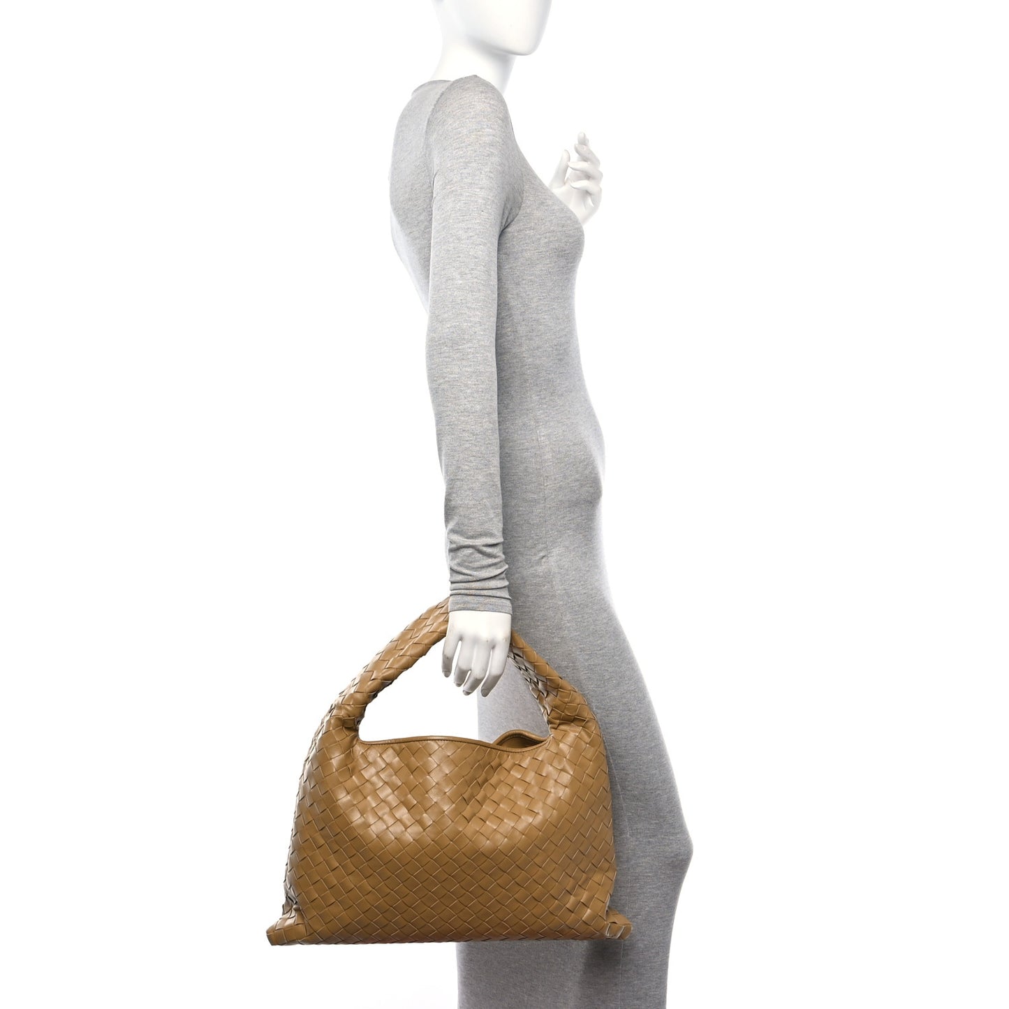 Calfskin Intrecciato Small Hop Dark Praline