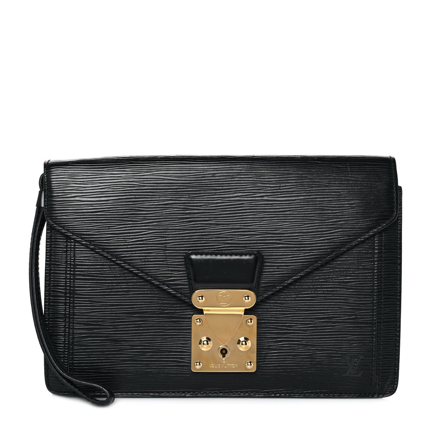 Epi Pochette Sellier Dragonne Clutch Black