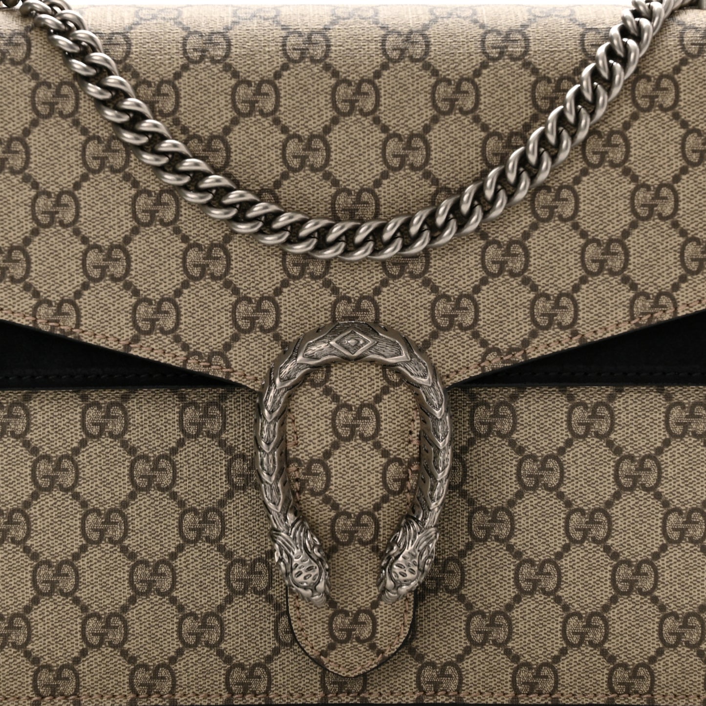 GG Supreme Monogram Medium Dionysus Shoulder Bag Black