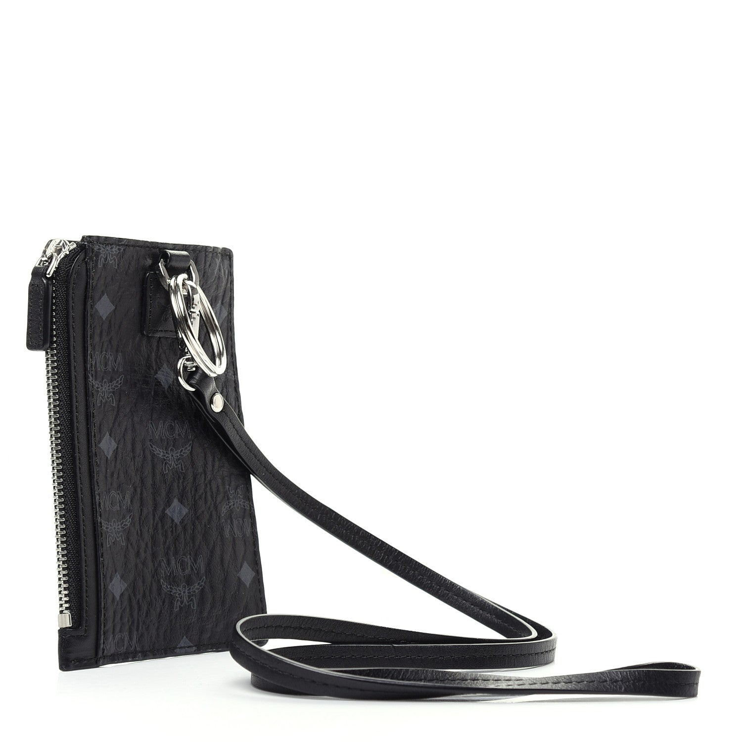 MCM Visetos Lanyard Card Holder Black 3 of 8