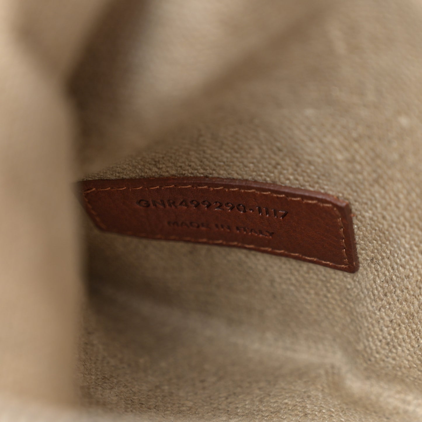 Linen Calfskin Small Rive Gauche Tote Brown