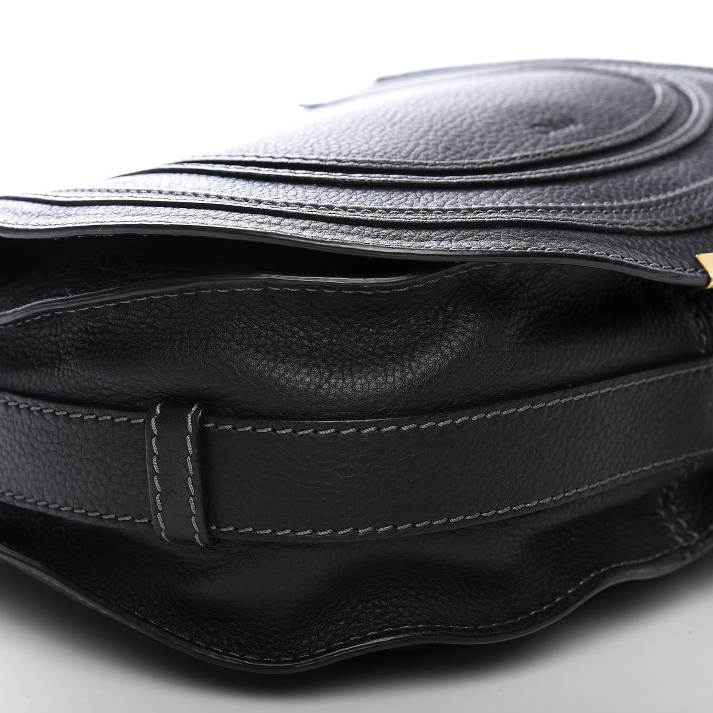 Calfskin Medium Marcie Round Crossbody Bag Black