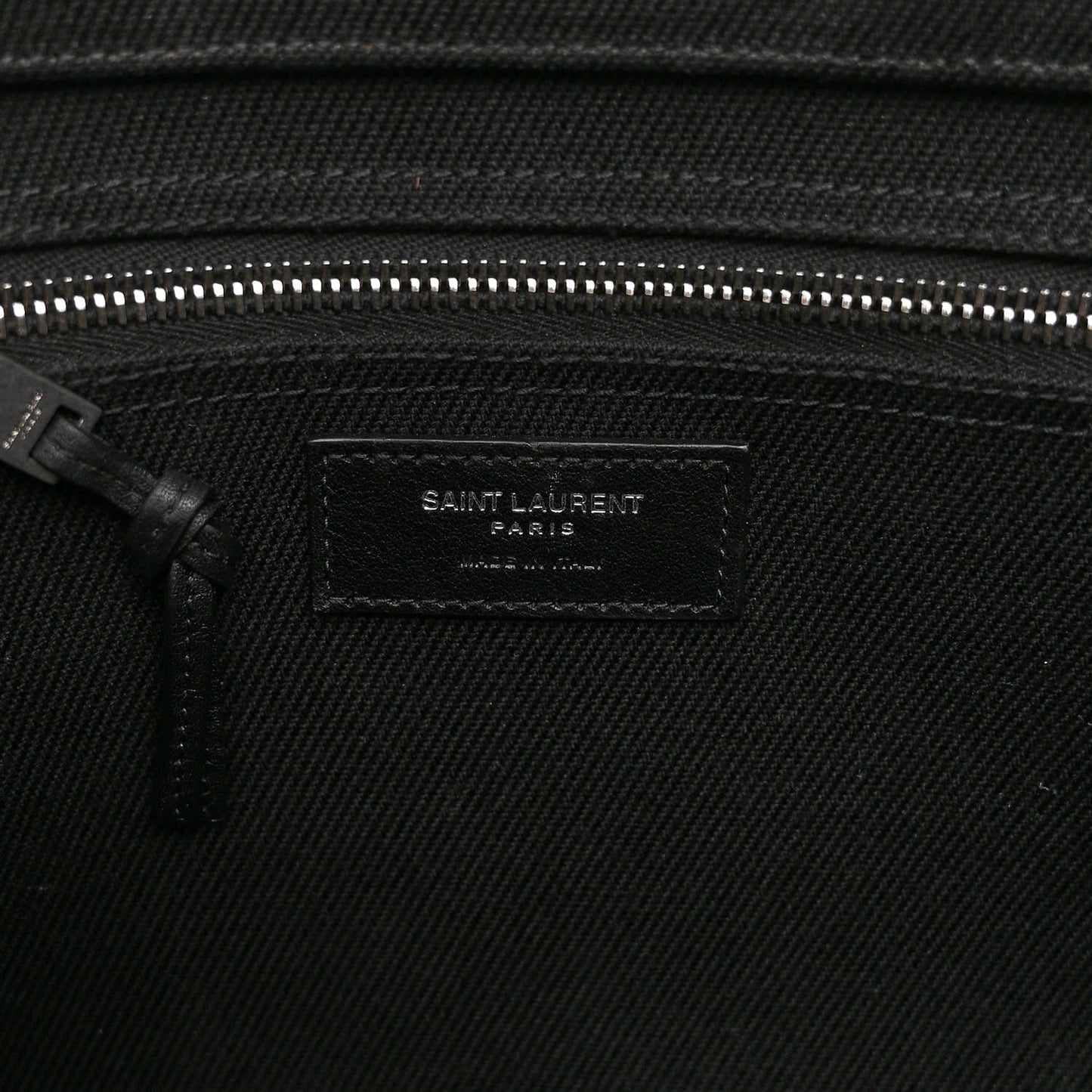 Linen Calfskin Rive Gauche Tote Black