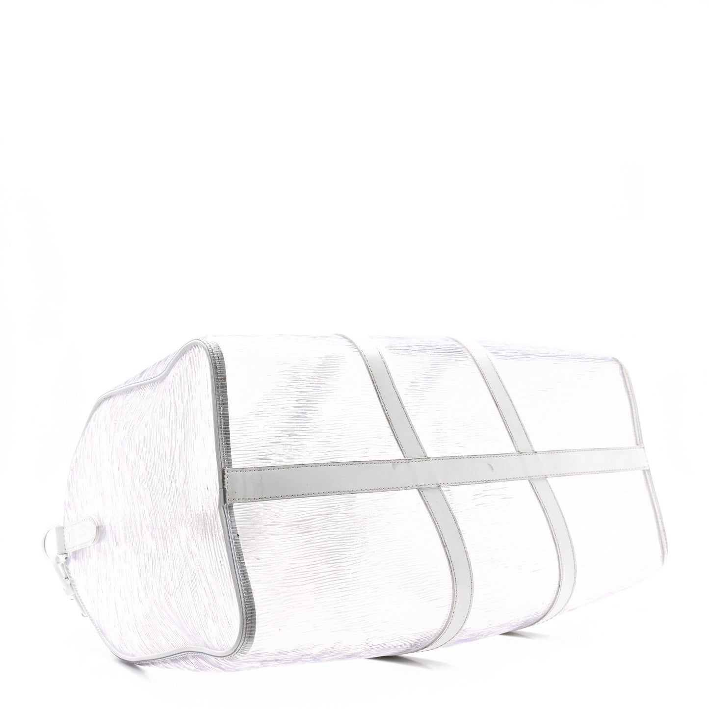 PVC Epi Embossed Wavy Keepall Bandouliere 50 White