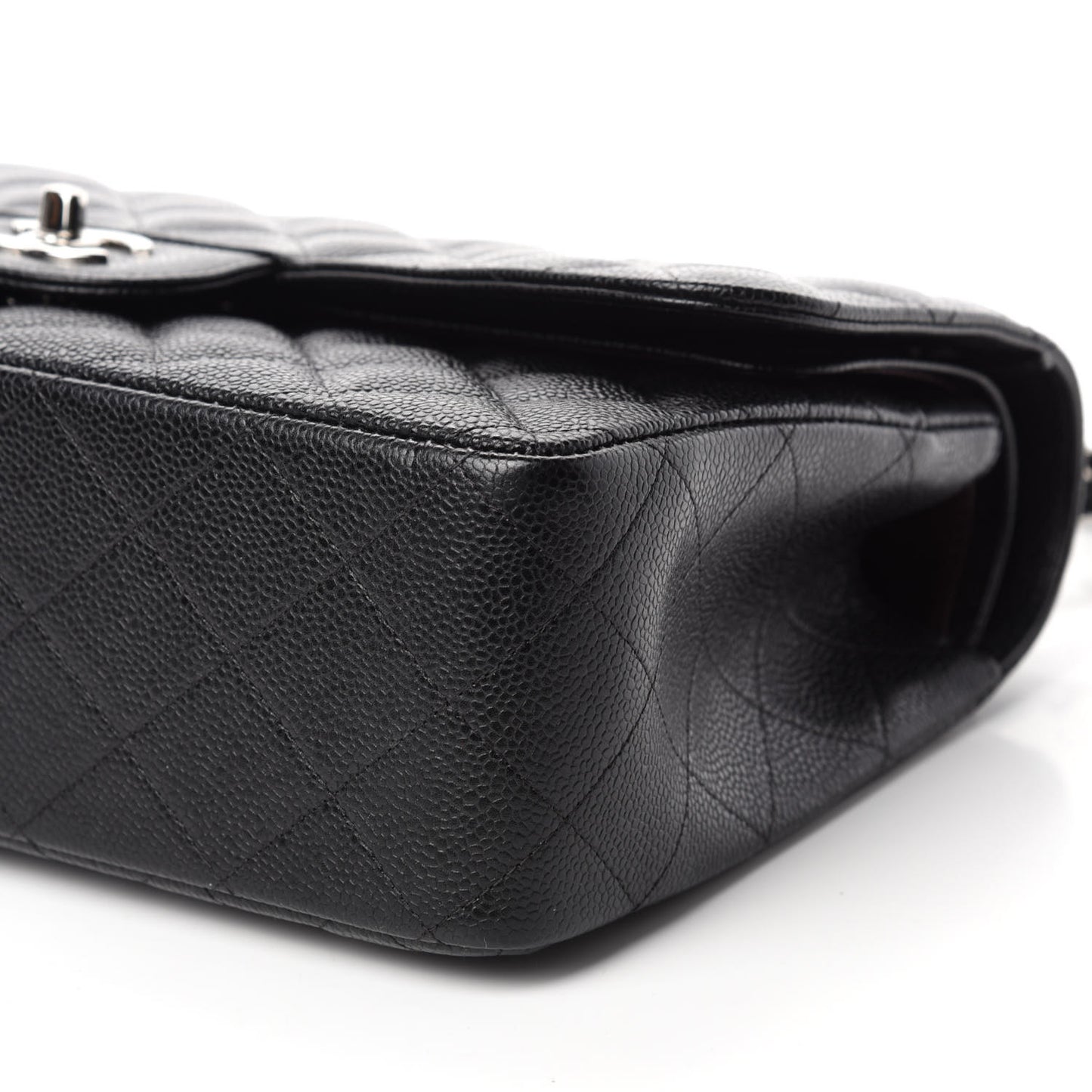 Caviar Quilted Jumbo Double Flap Black
