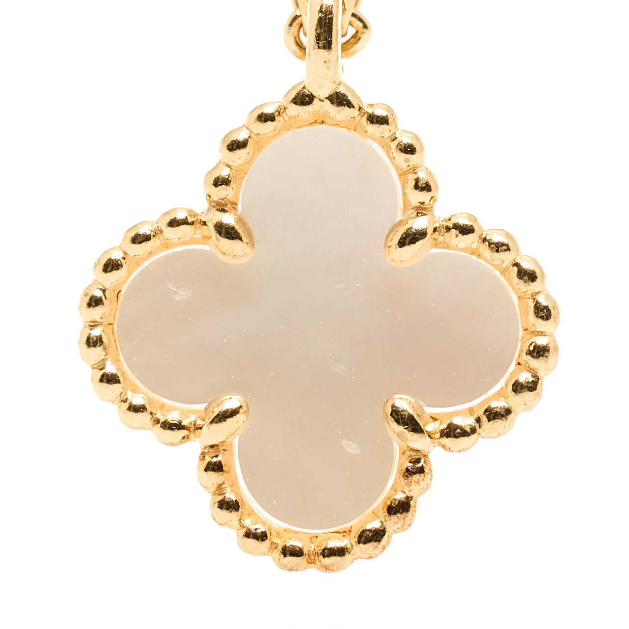 18K Yellow Gold Mother of Pearl Sweet Alhambra Pendant Necklace