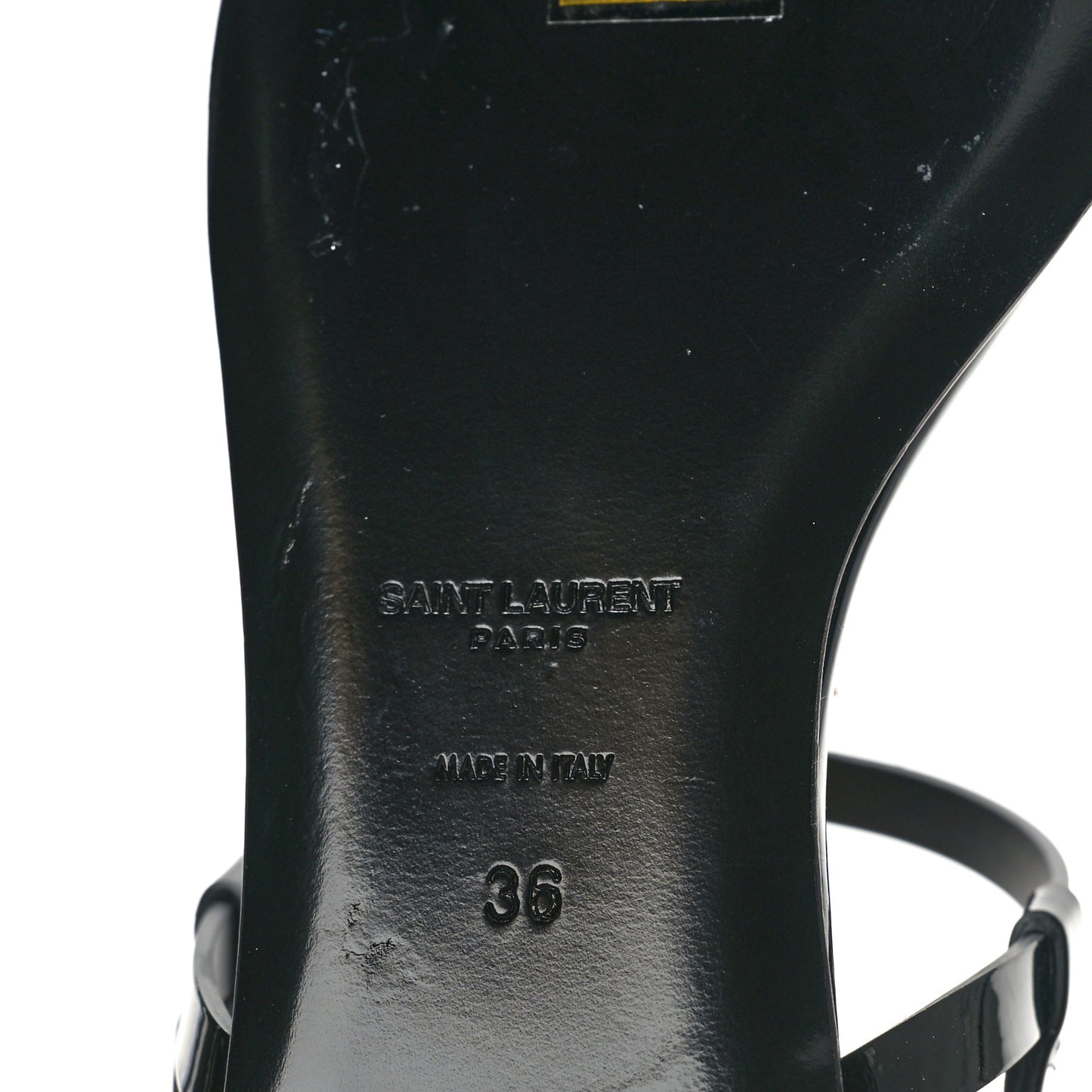 Patent Calfskin Cassandra Monogram Sandals 36 Black