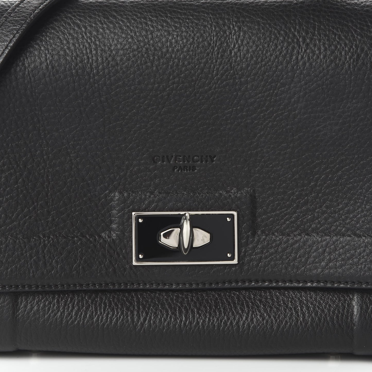 Grained Calfskin Mini Shark Lock Satchel Black