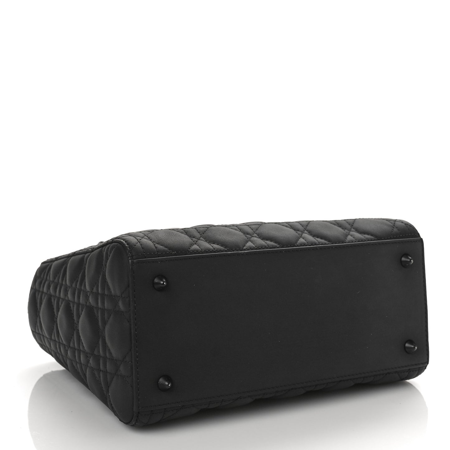 Ultra Matte Calfskin Cannage Medium Lady Dior Black