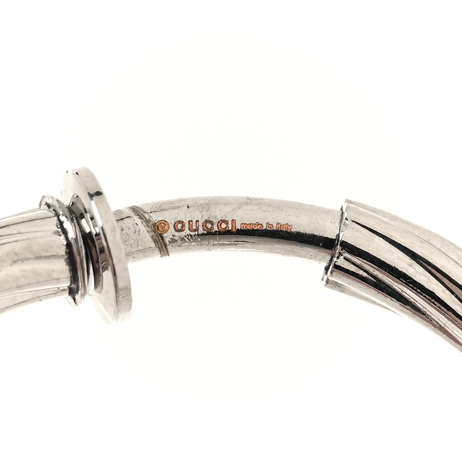 Gucci Enamel Interlocking G Hoop Cross Single Earring Silver Yellow 3 of 3