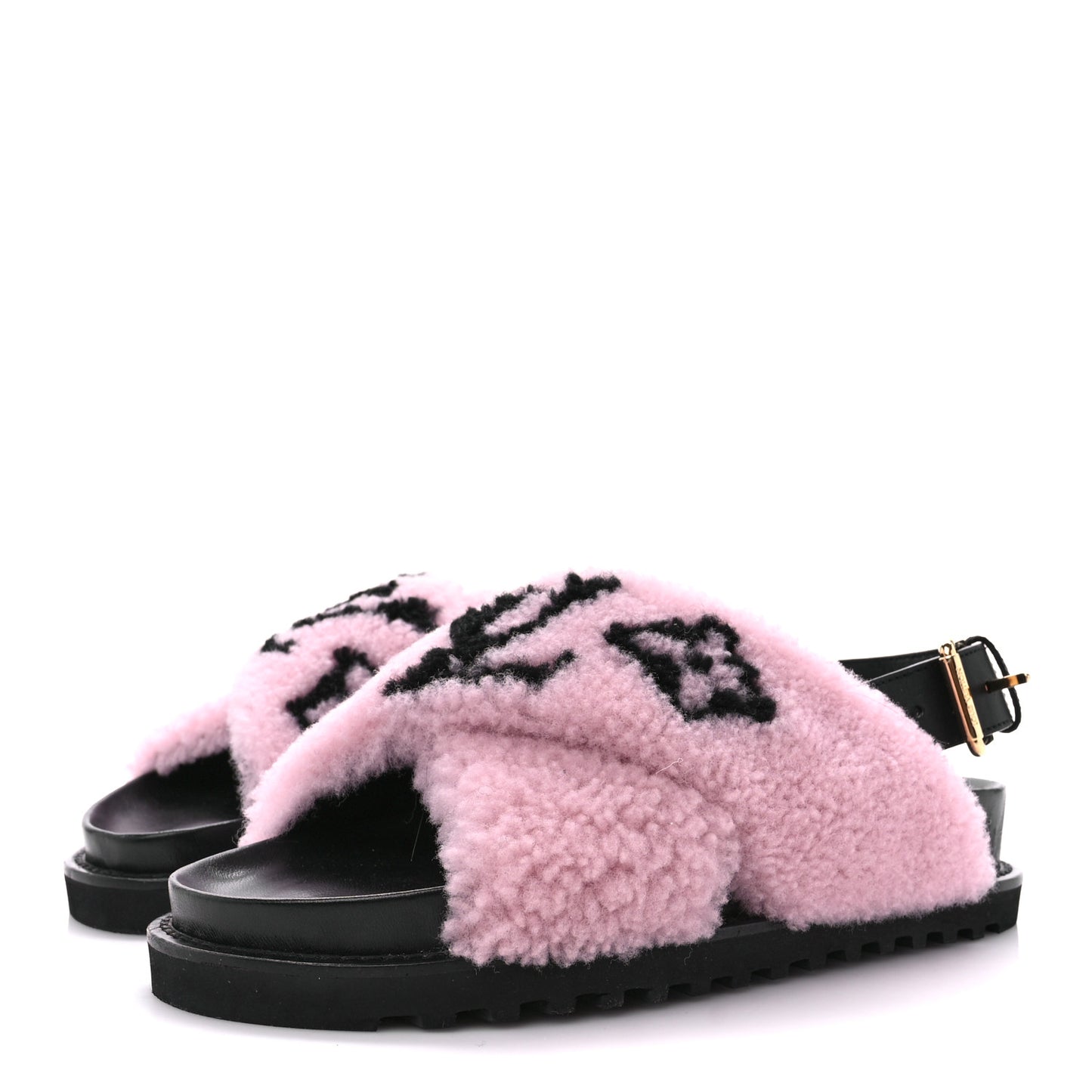 Shearling Paseo Sandals 37.5 Pink