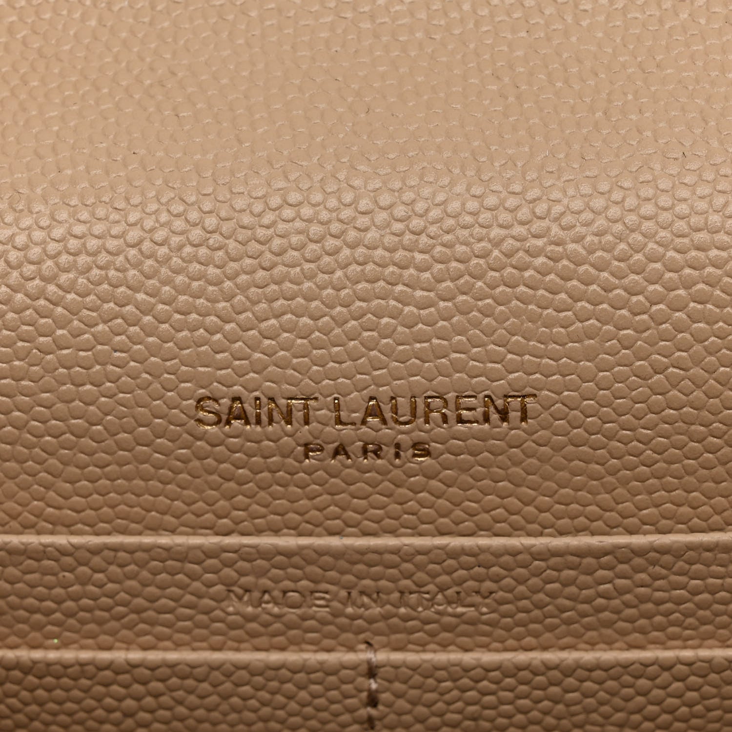Saint Laurent Grain De Poudre Matelasse Chevron Monogram Envelope Chain Wallet Nude Powder 6 of 15