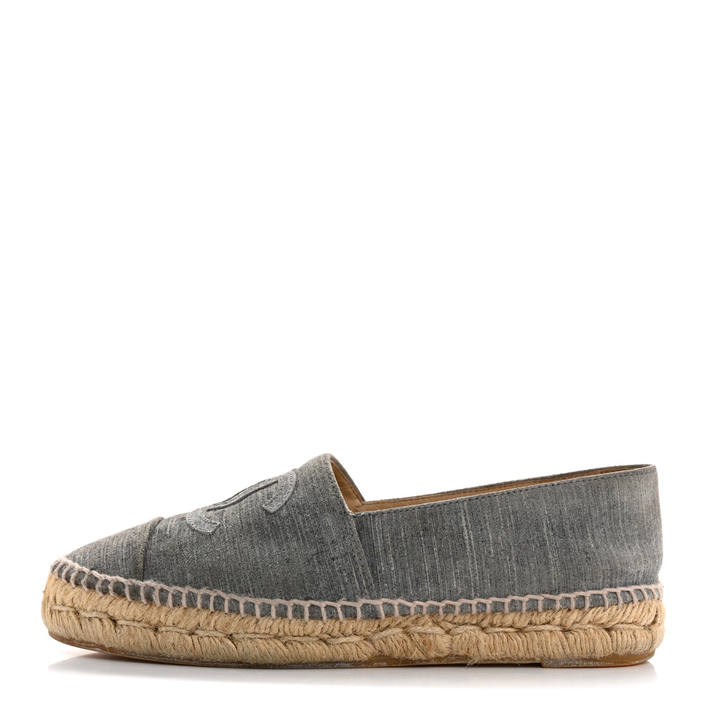 Striated Suede Espadrilles 37 Dark Grey