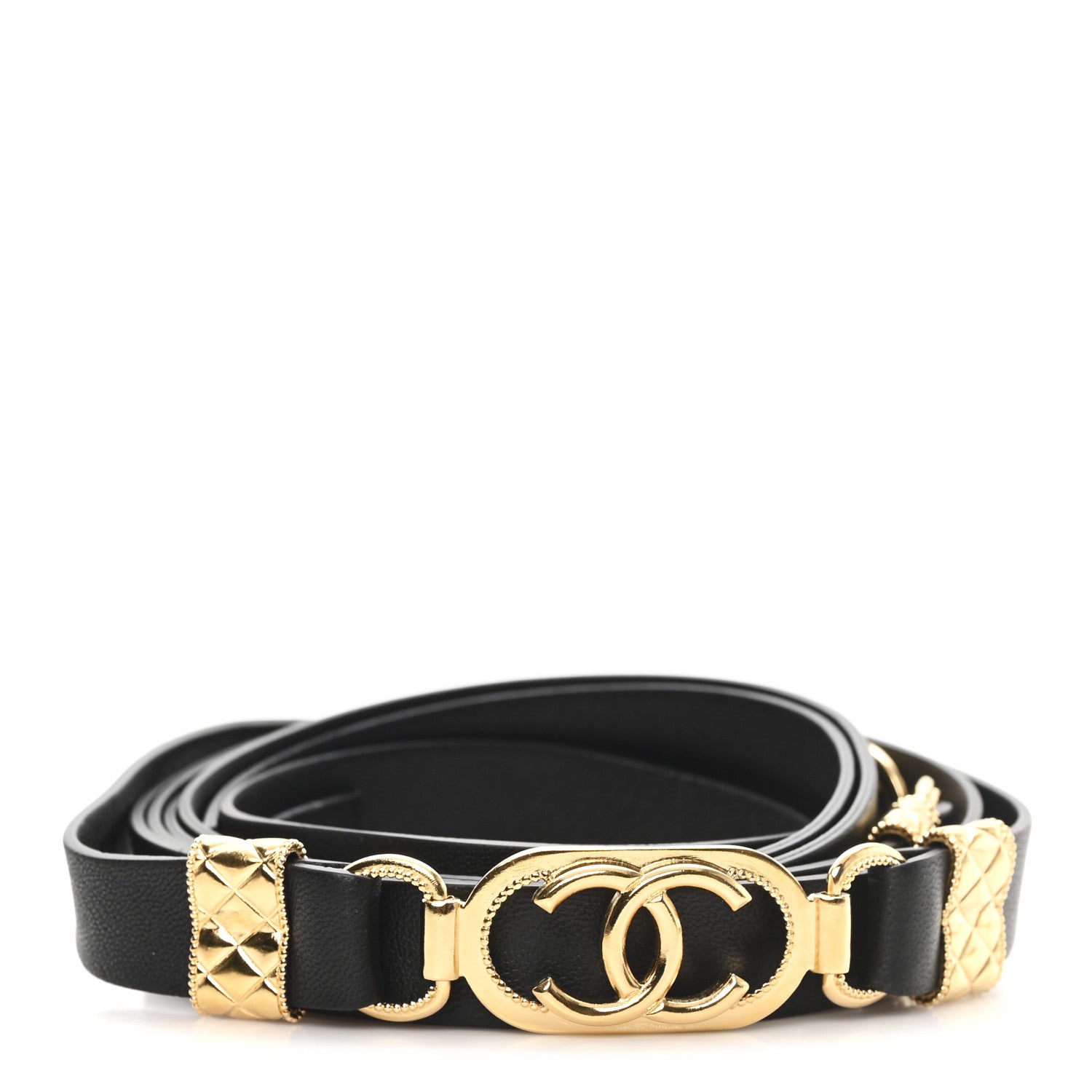 Chanel Lambskin CC Metal Double Wrap Belt Black 1774938 – FASHIONPHILE