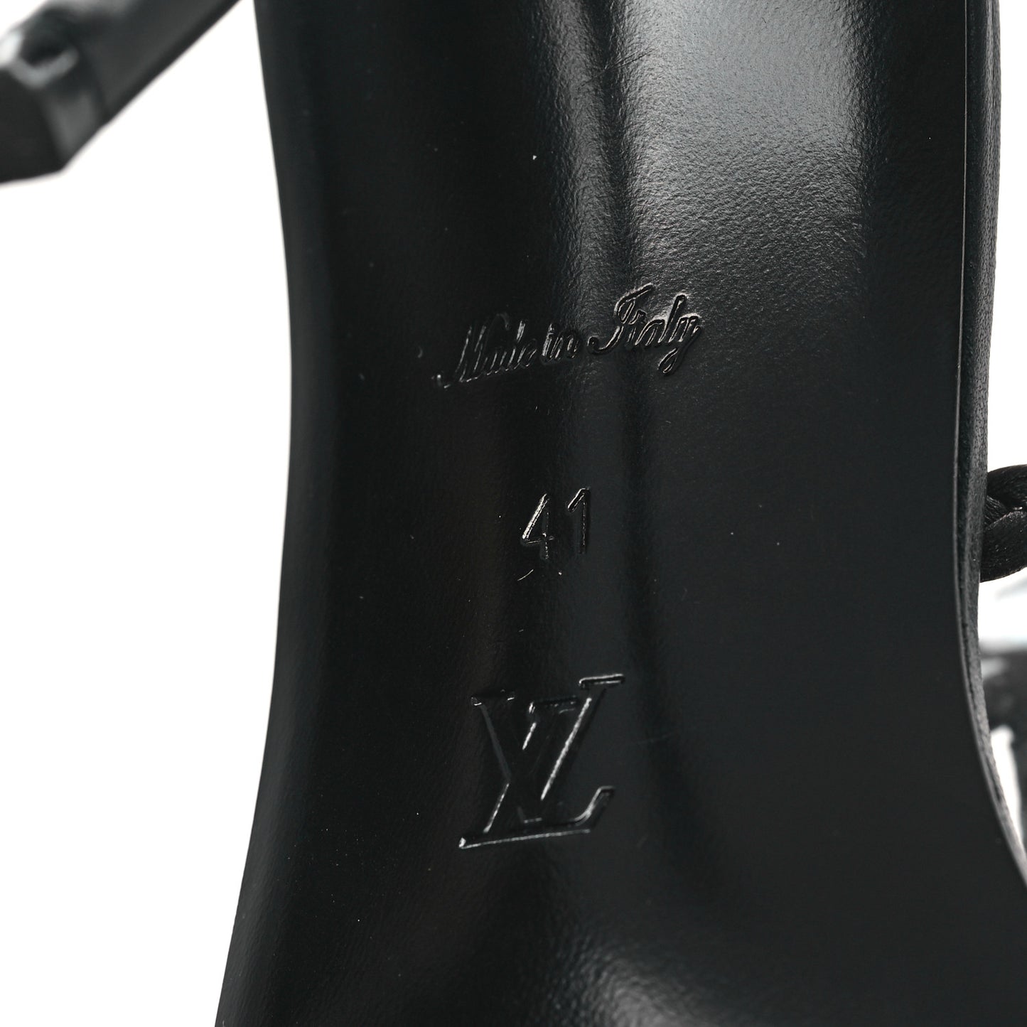 Calfskin Signature Ankle Strap Sandals 41 Black