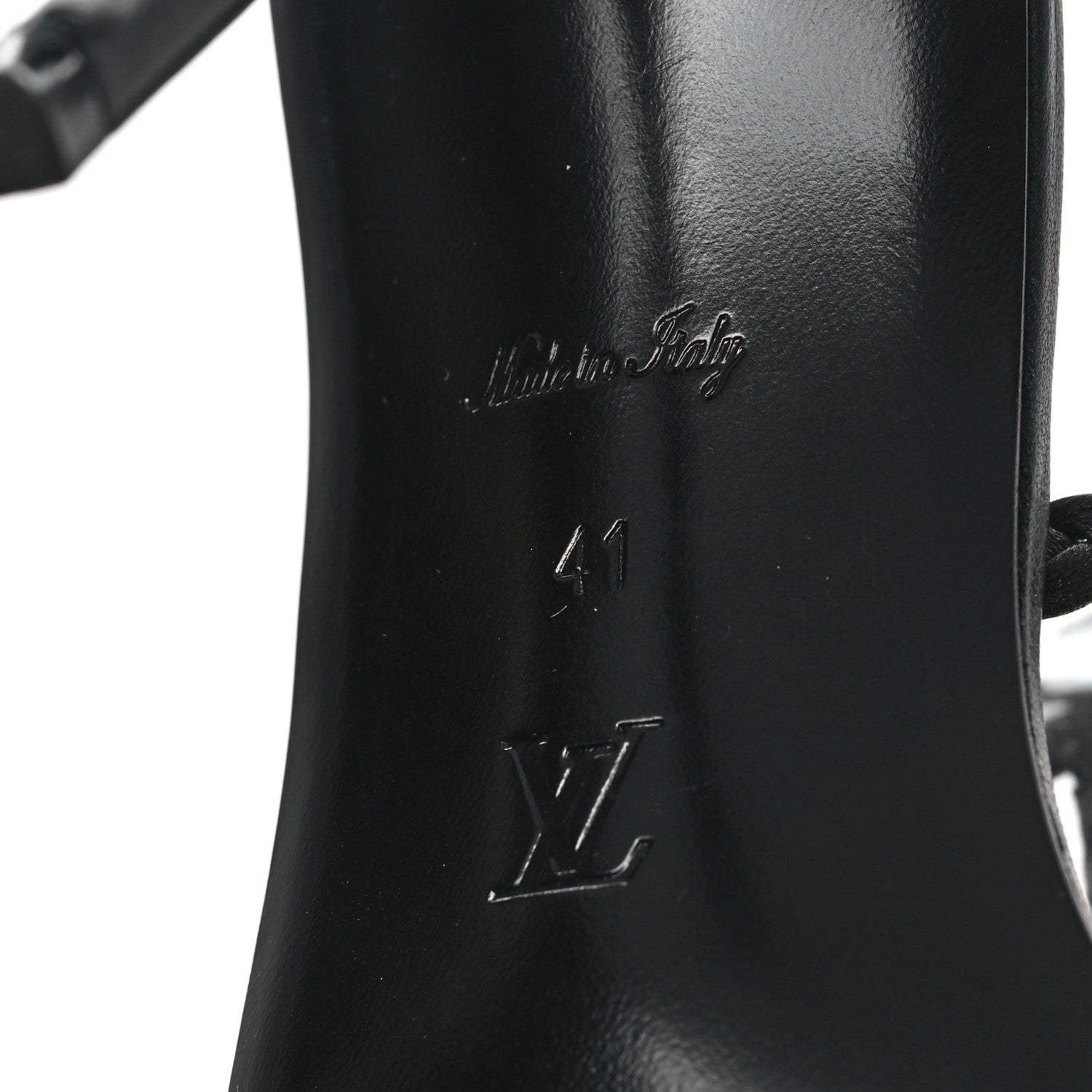 Louis Vuitton Calfskin Signature Ankle Strap Sandals 41 Black 6 of 9