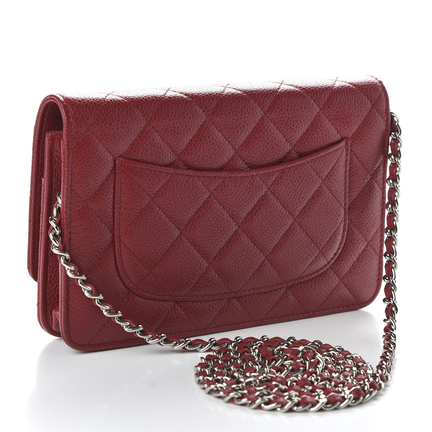 Caviar Quilted Wallet On Chain WOC Red