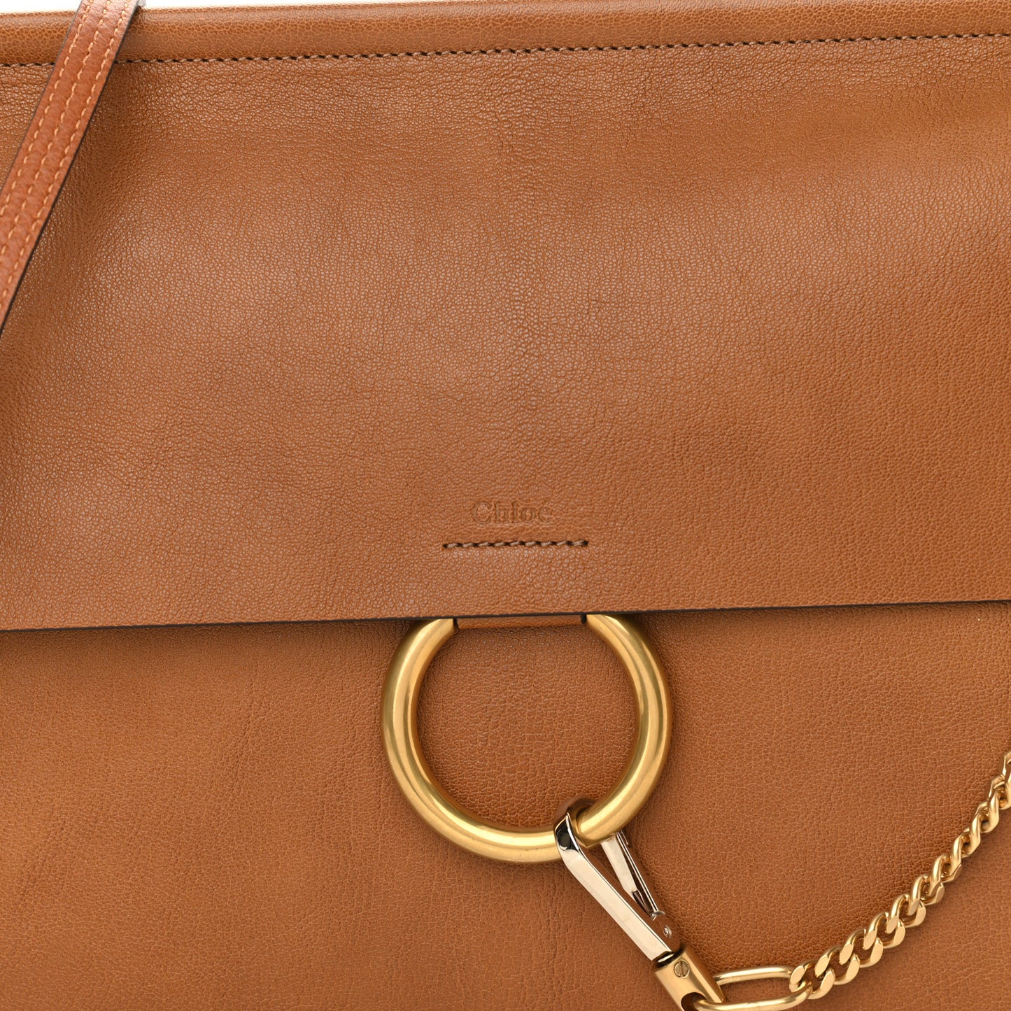 Goatskin Medium Faye Shoulder Bag Caramel