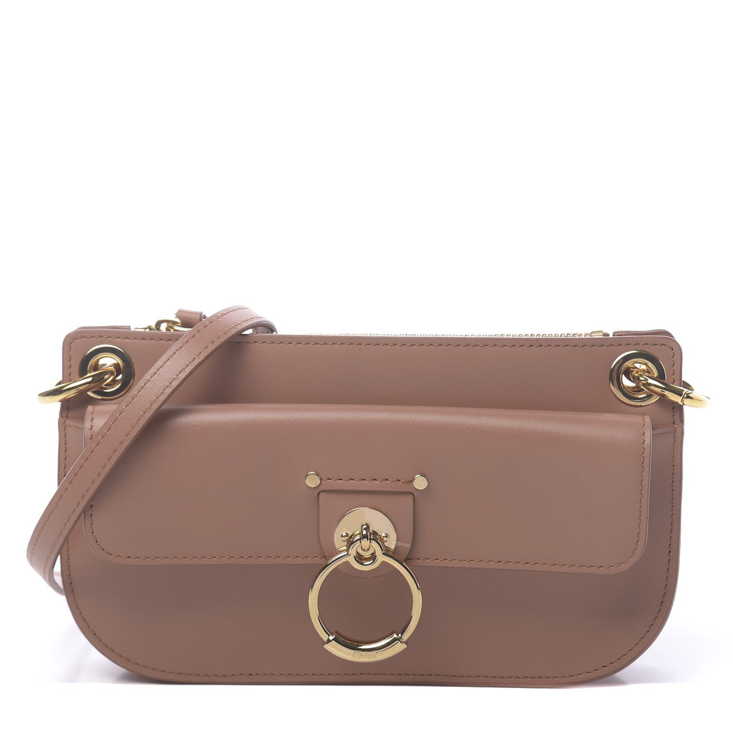 Calfskin Tess Mini Crossbody Bag Muted Brown