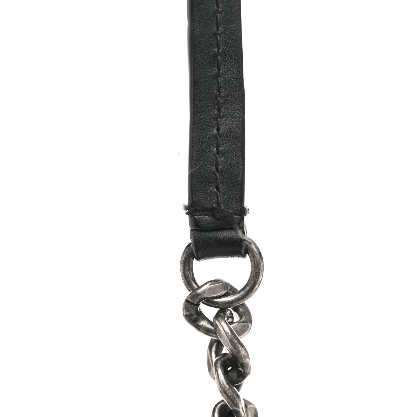 Lambskin Stitched Shopping Tote Black