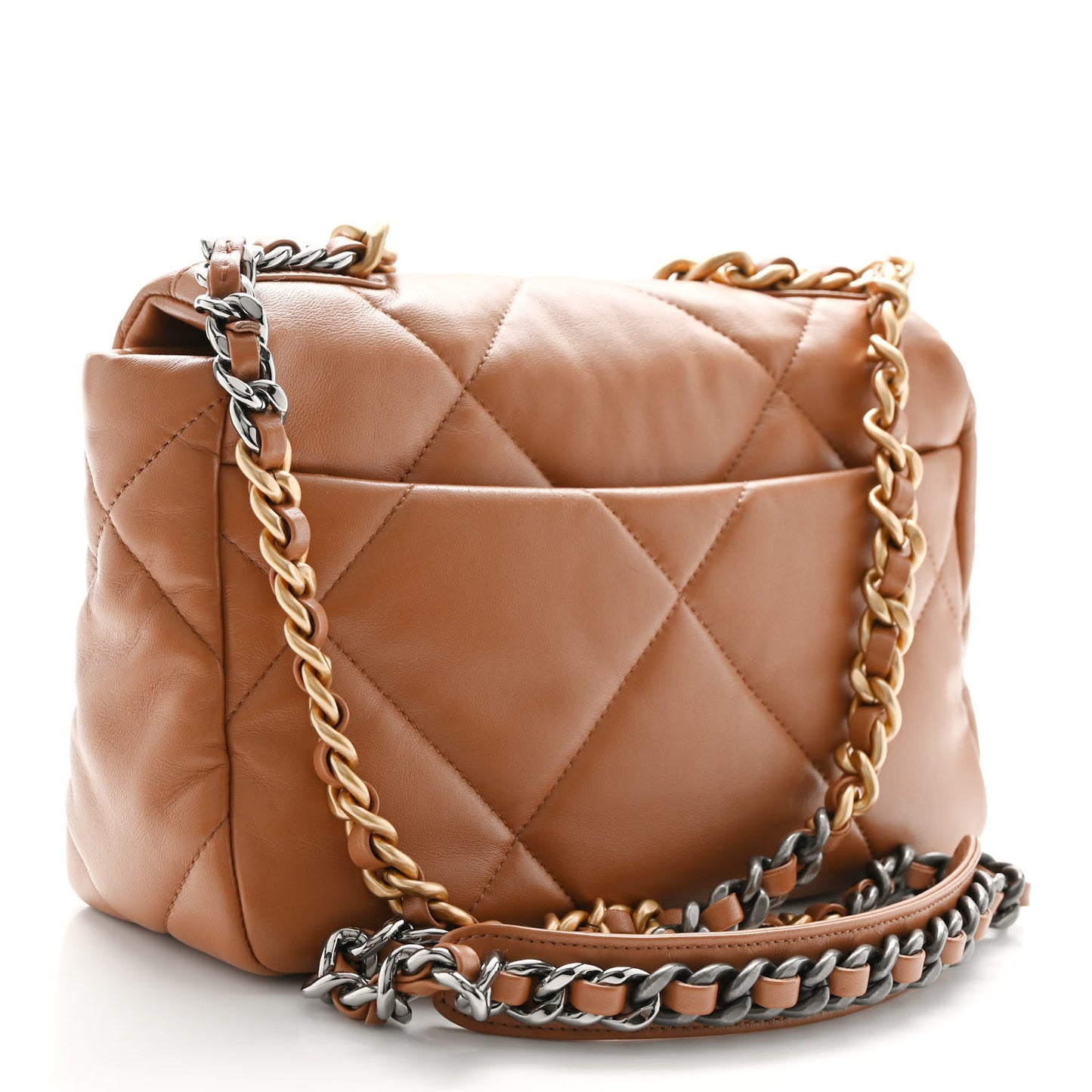 Lambskin Quilted Medium Chanel 19 Flap Brown