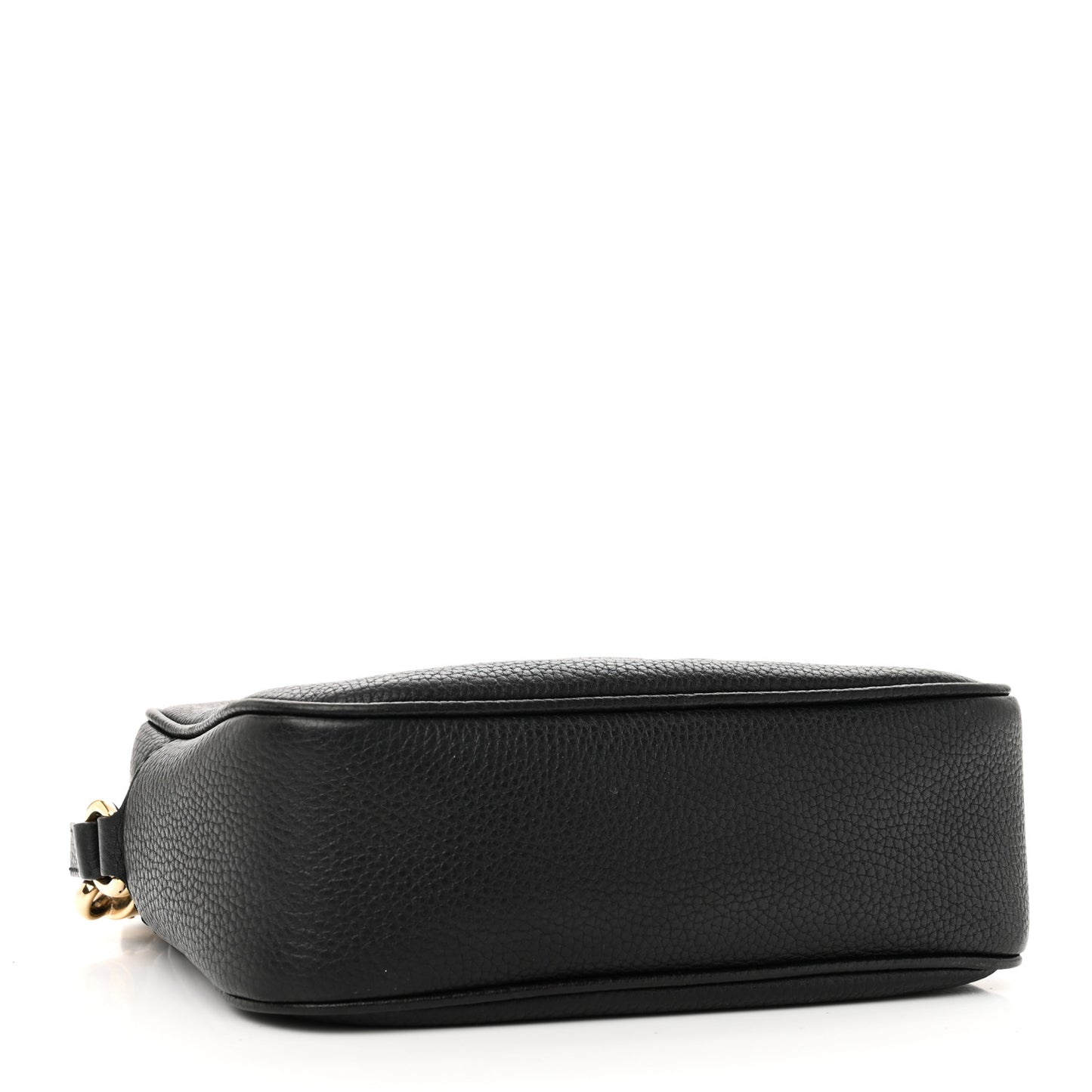 Pebbled Calfskin Small Soho Disco Bag Black