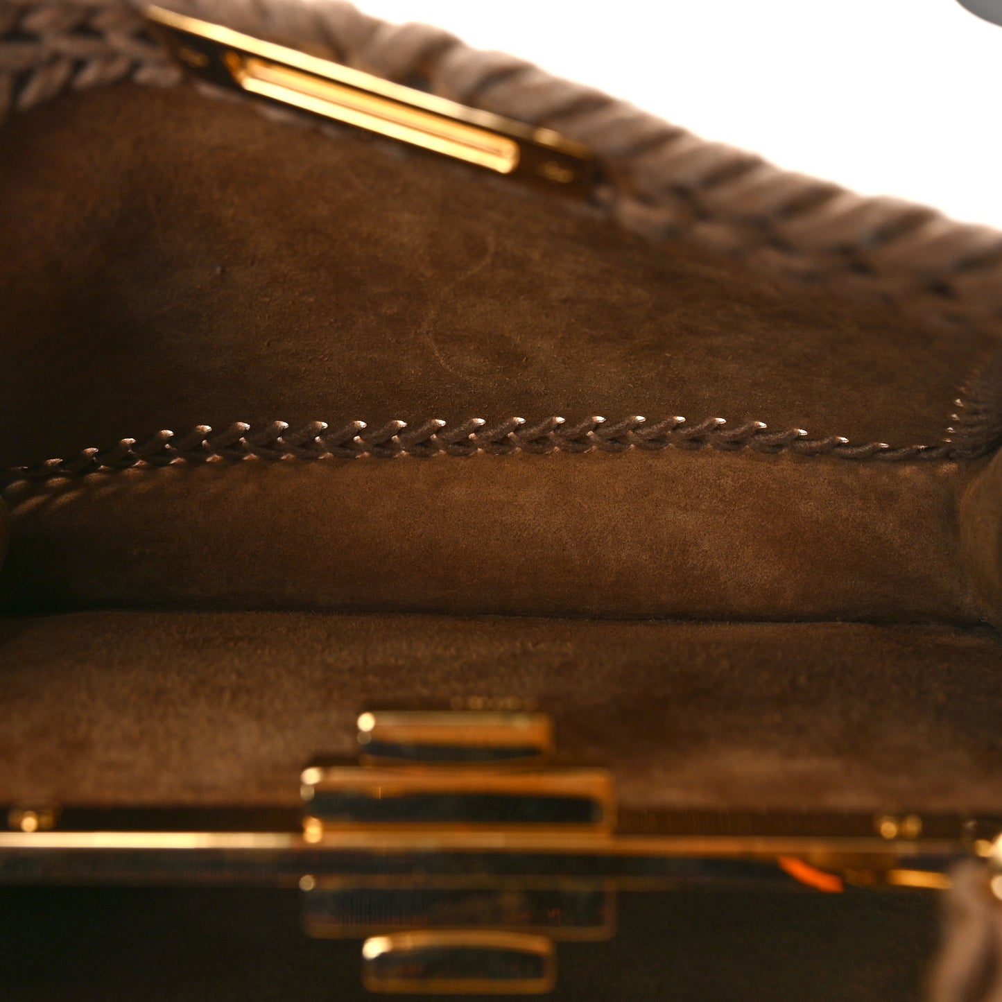 Flannel Woven Medium Peekaboo I SEE U Satchel Brown