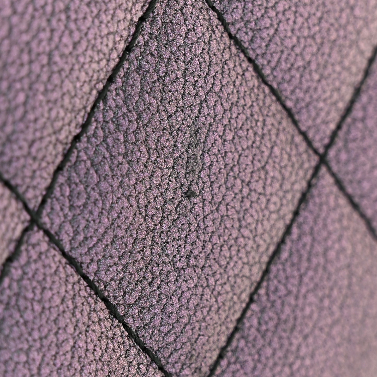 Iridescent Goatskin Quilted Wallet On Chain WOC Purple