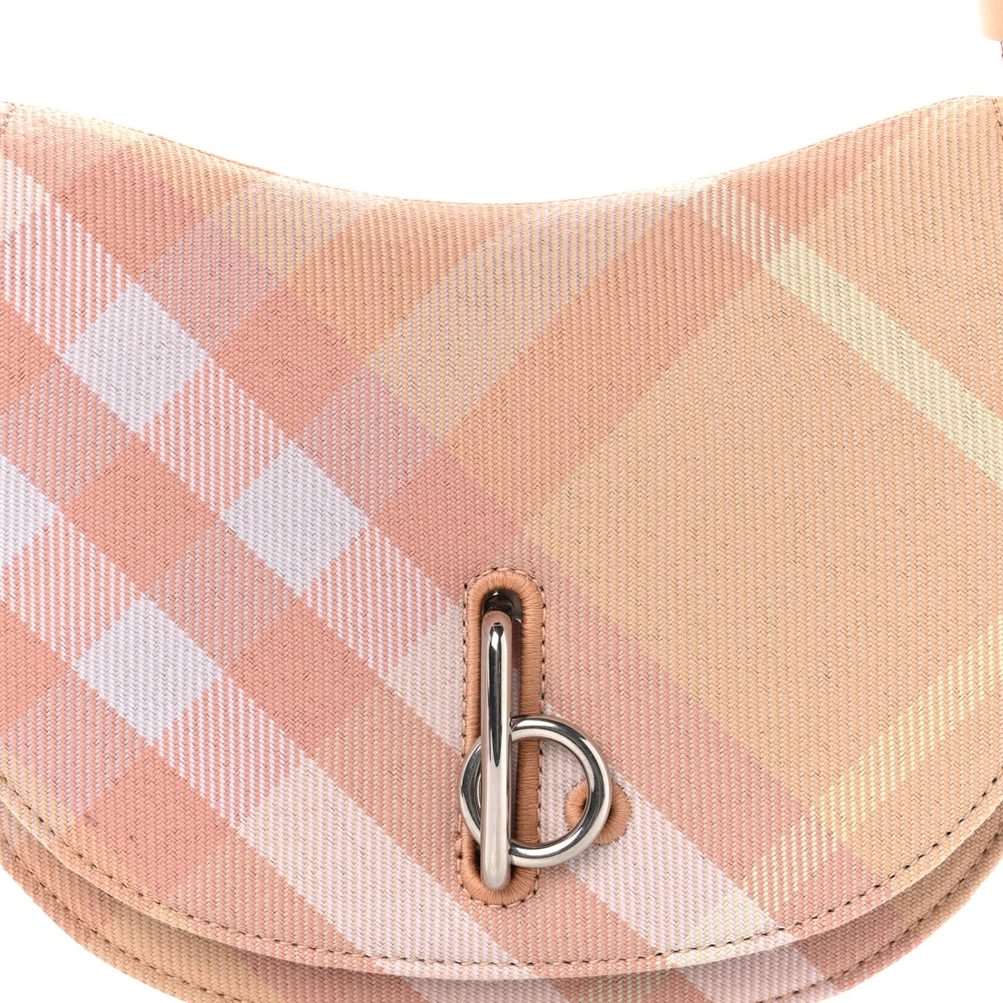 Jacquard Check Mini Rocking Horse Crossbody Peach