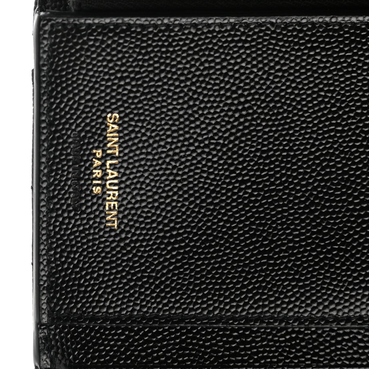 Grain De Poudre Matelasse Chevron Monogram Compact Tri Fold Wallet Black