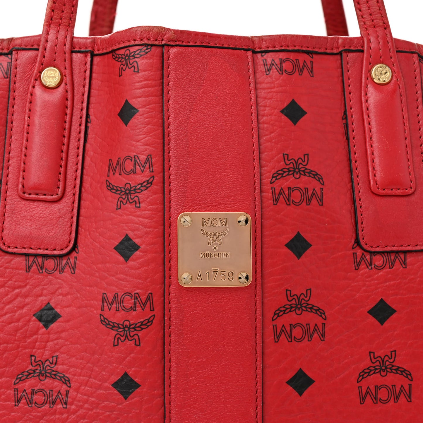 Visetos Medium Liz Reversible Shopper Tote Ruby Red