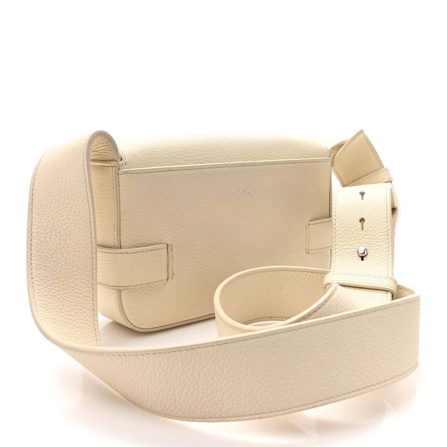 Calfskin Gancini Twins Crossbody Bag White