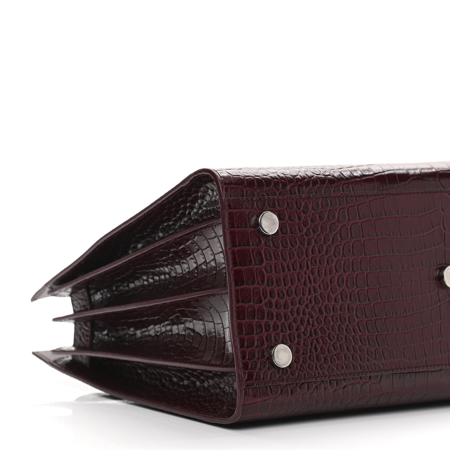 Calfskin Crocodile Embossed Small Sac de Jour Wine