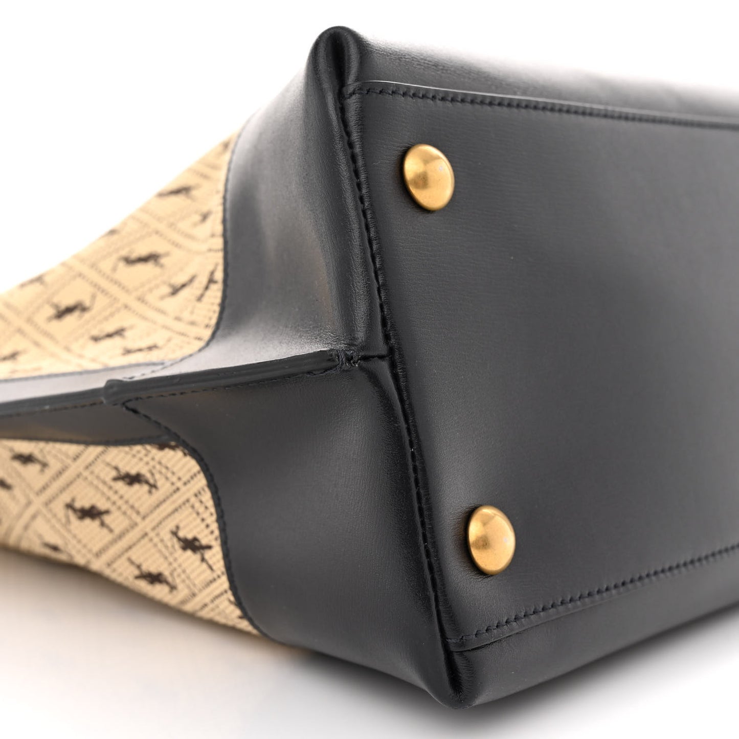 Canvas All-Over Monogram Cabas Tote Beige Black
