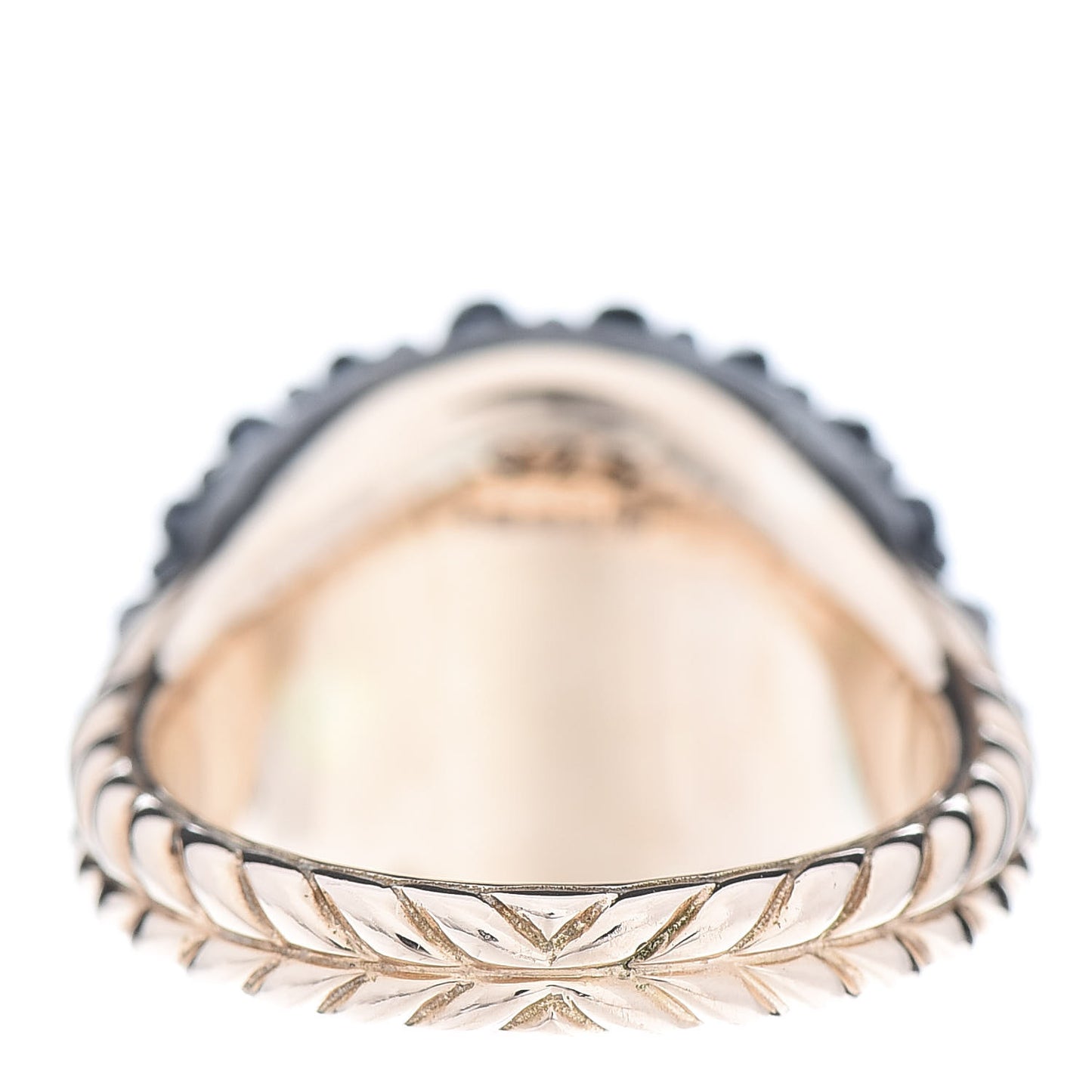 Sterling Silver 18K Rose Gold Hematite Berries Pinky Ring 49 5