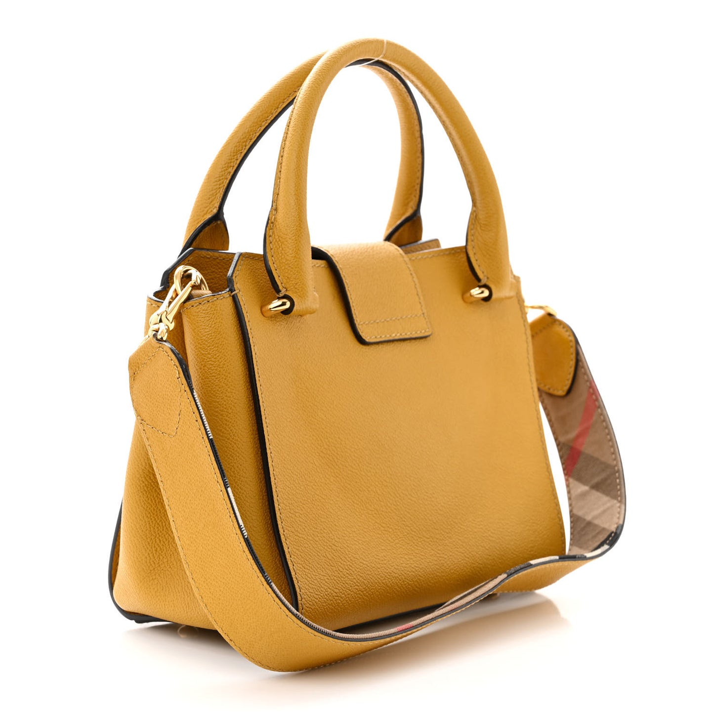 Soft Grain Calfskin Small Buckle Tote Bright Straw