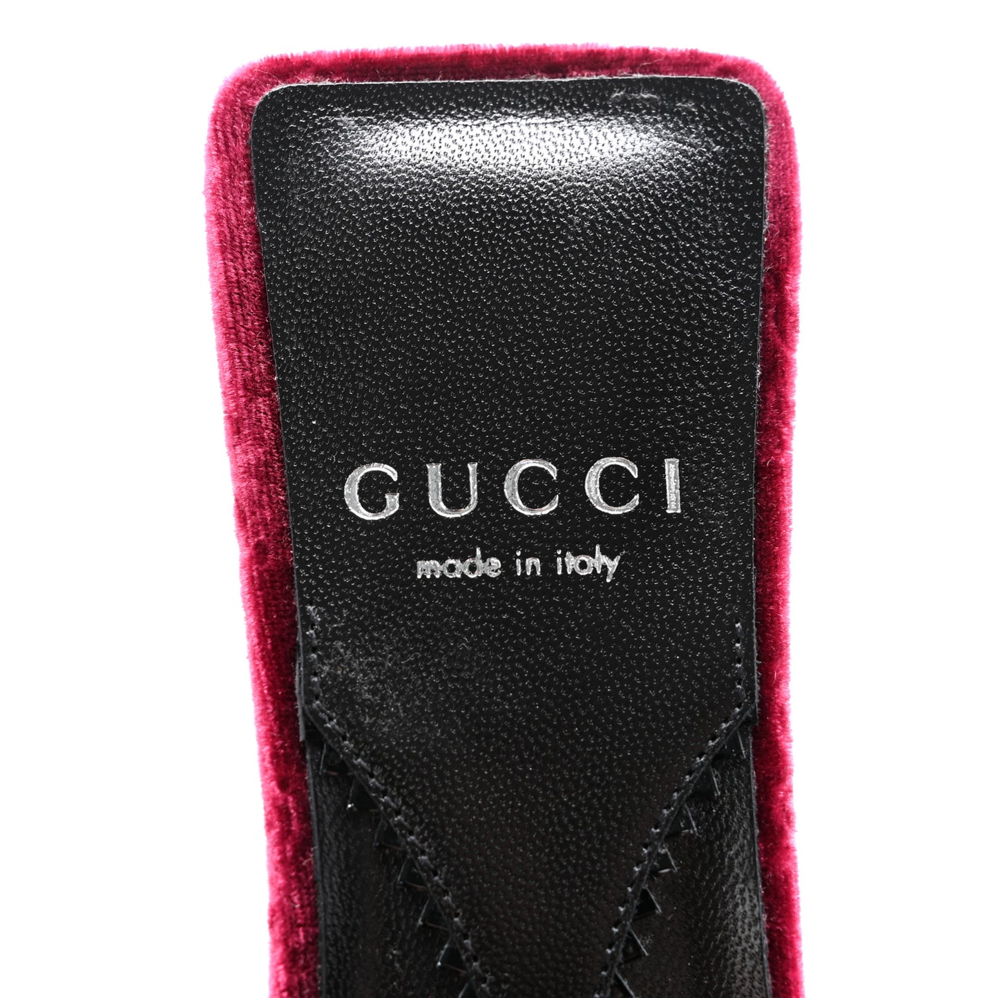 New Velvet Ashmir Regent Calfskin GG Monogram Square Toe Bow 45mm Slide Sandals 35.5 Red Grape