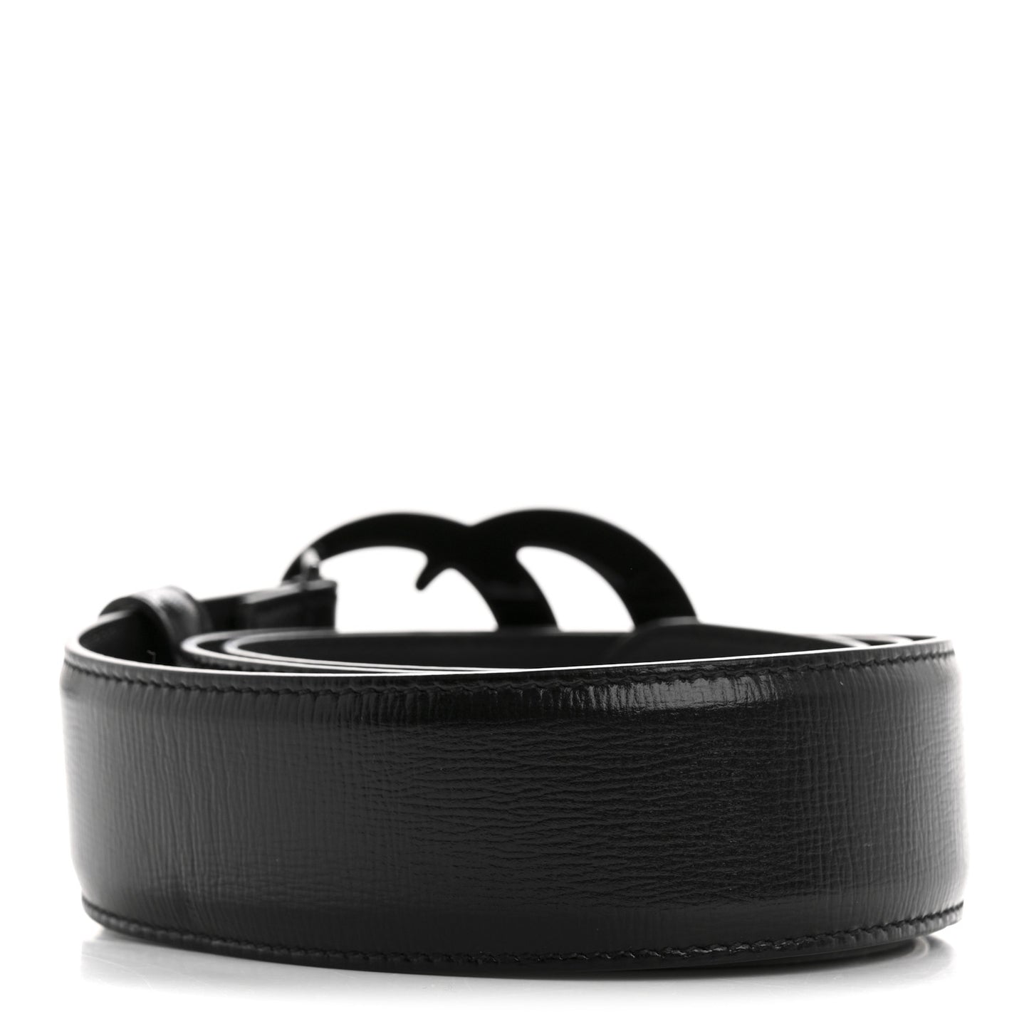 Azalea Calfskin Enamel Monochrome Double G 40mm Belt 85 34 Black