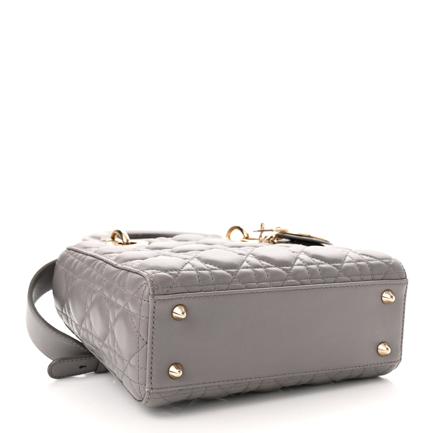 Lambskin Cannage Small Lucky Badges My Lady Dior Grey