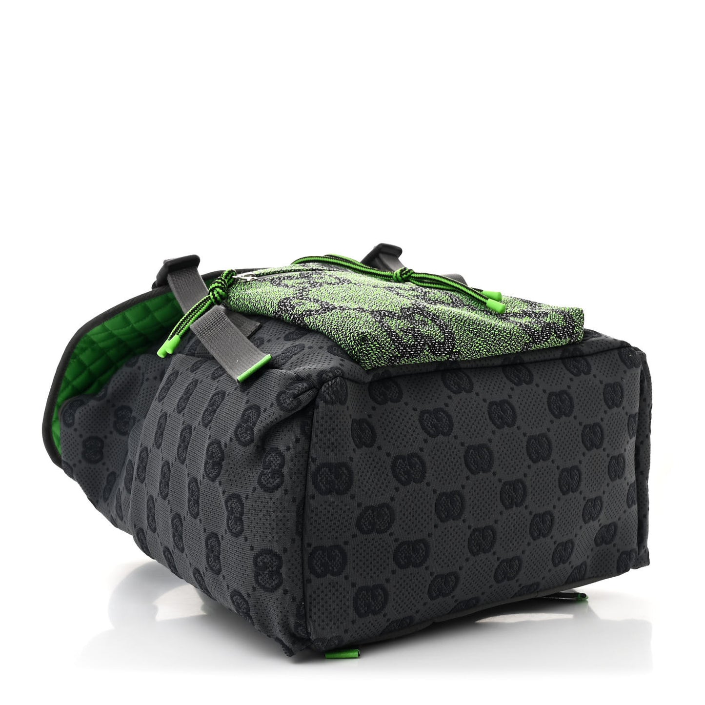 Jersey GG Monogram All Over Pan Sport Double Buckle Backpack Grey Green Multicolor