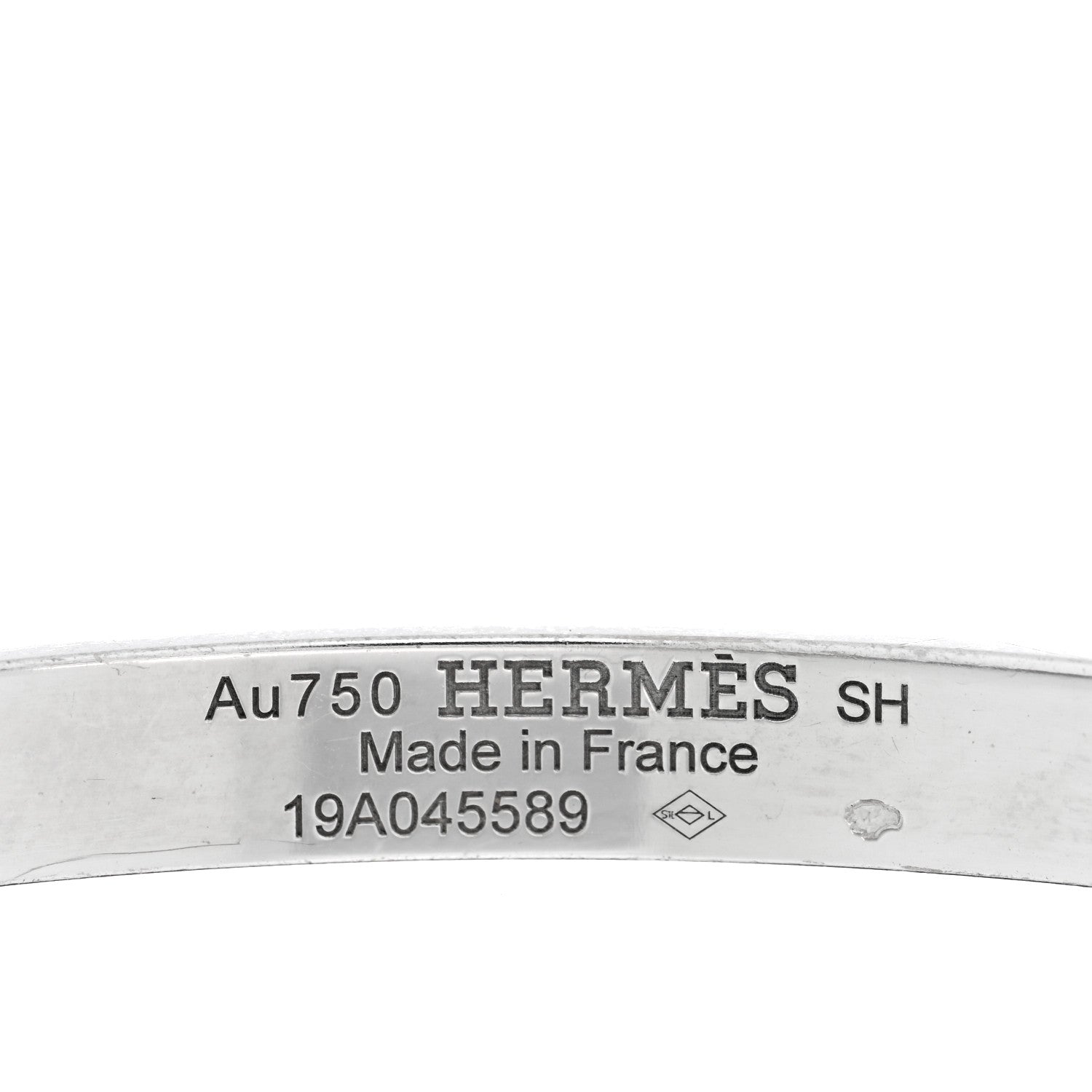 Hermes 18K White Gold Diamond PM H D'Ancre Bracelet SH 3 of 4