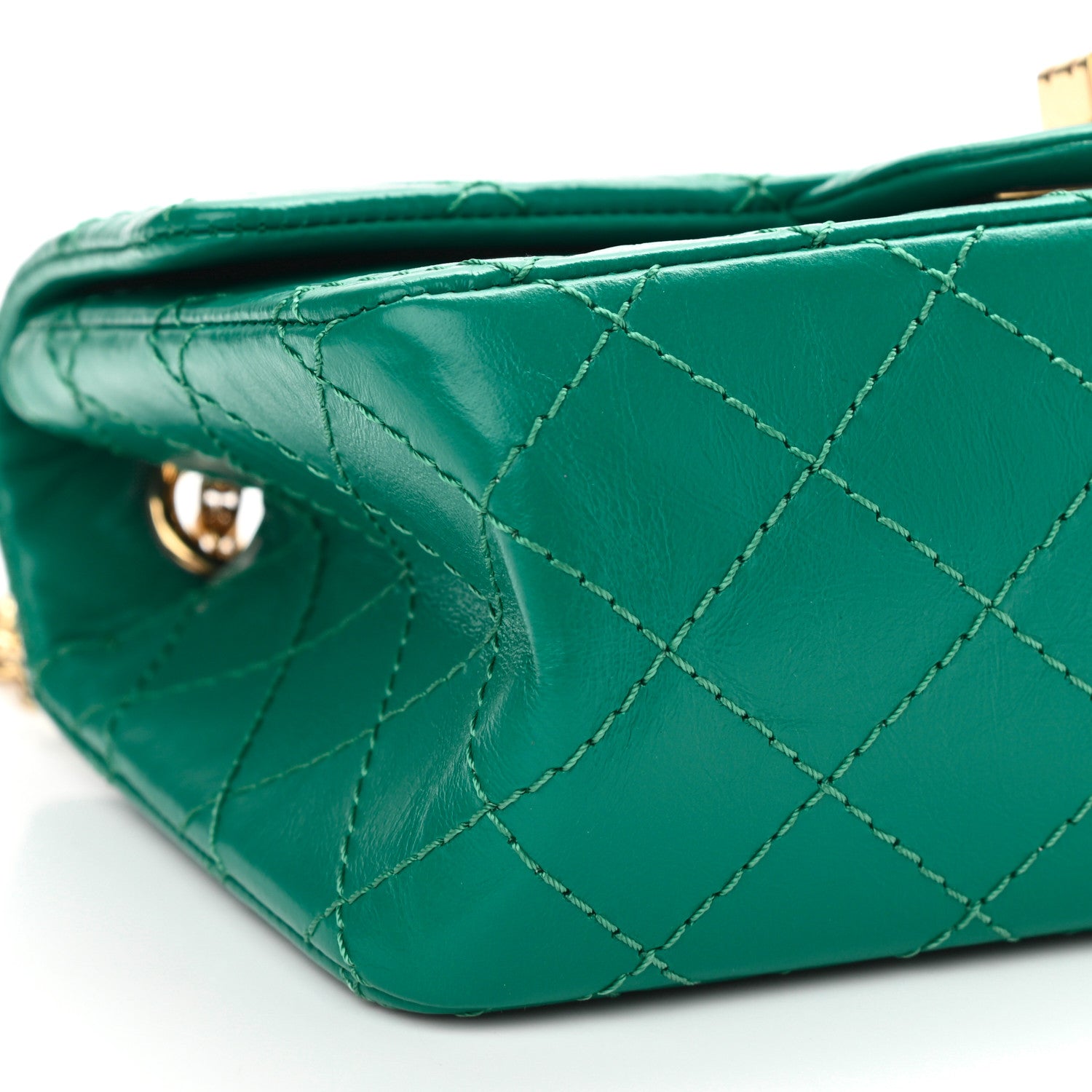 Chanel Aged Calfskin Quilted 2.55 Reissue Mini Flap Green 9 of 11